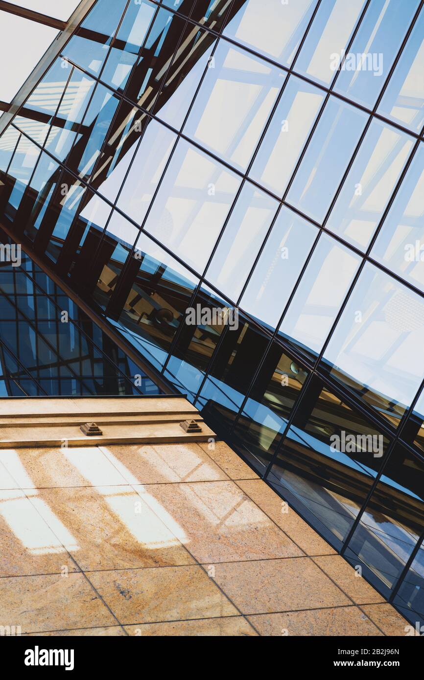 Fragments of a modern metal building Stock Photo