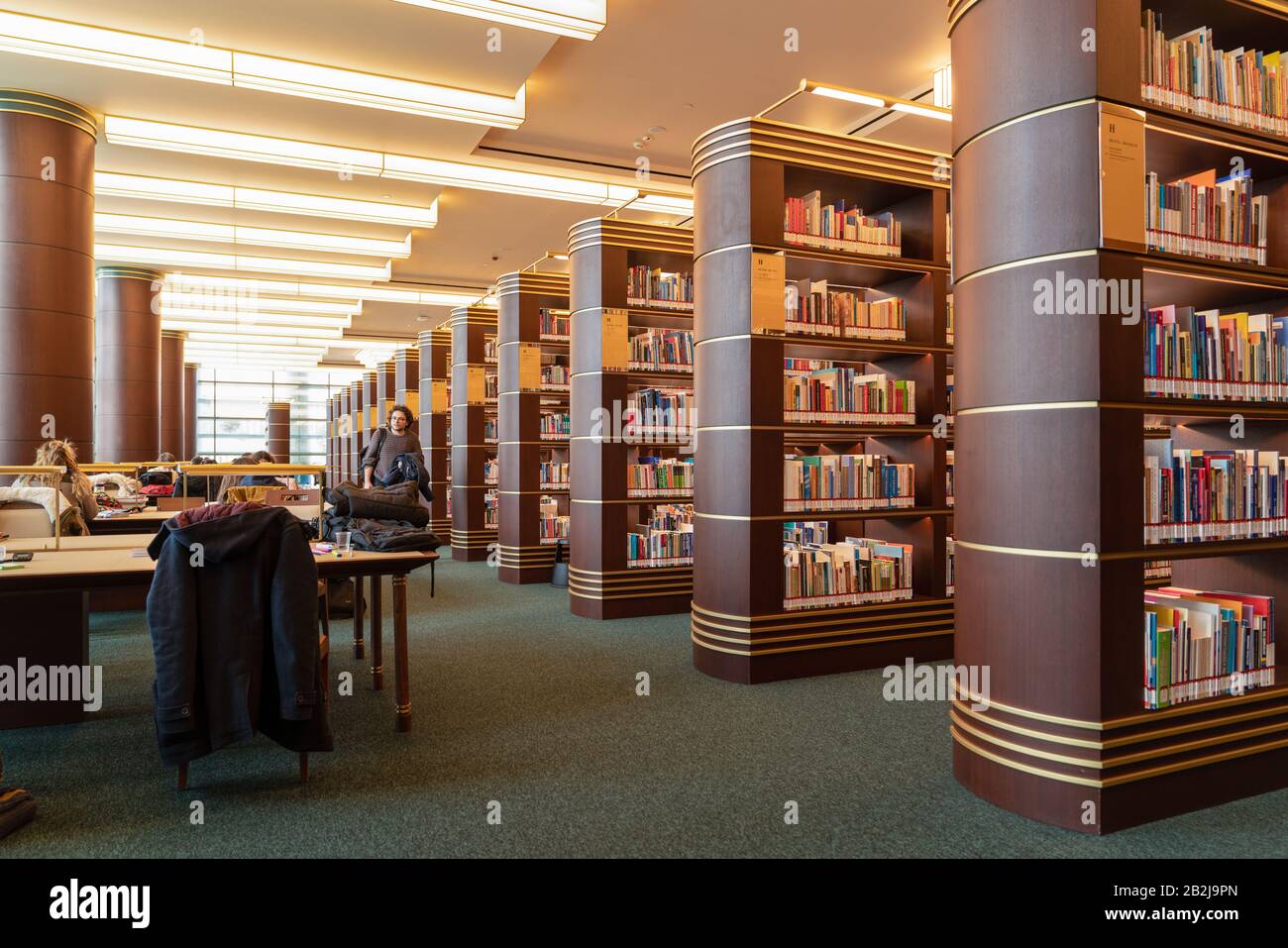 Ankara/Turkey February 29 2020 Inside of Millet library with shelves