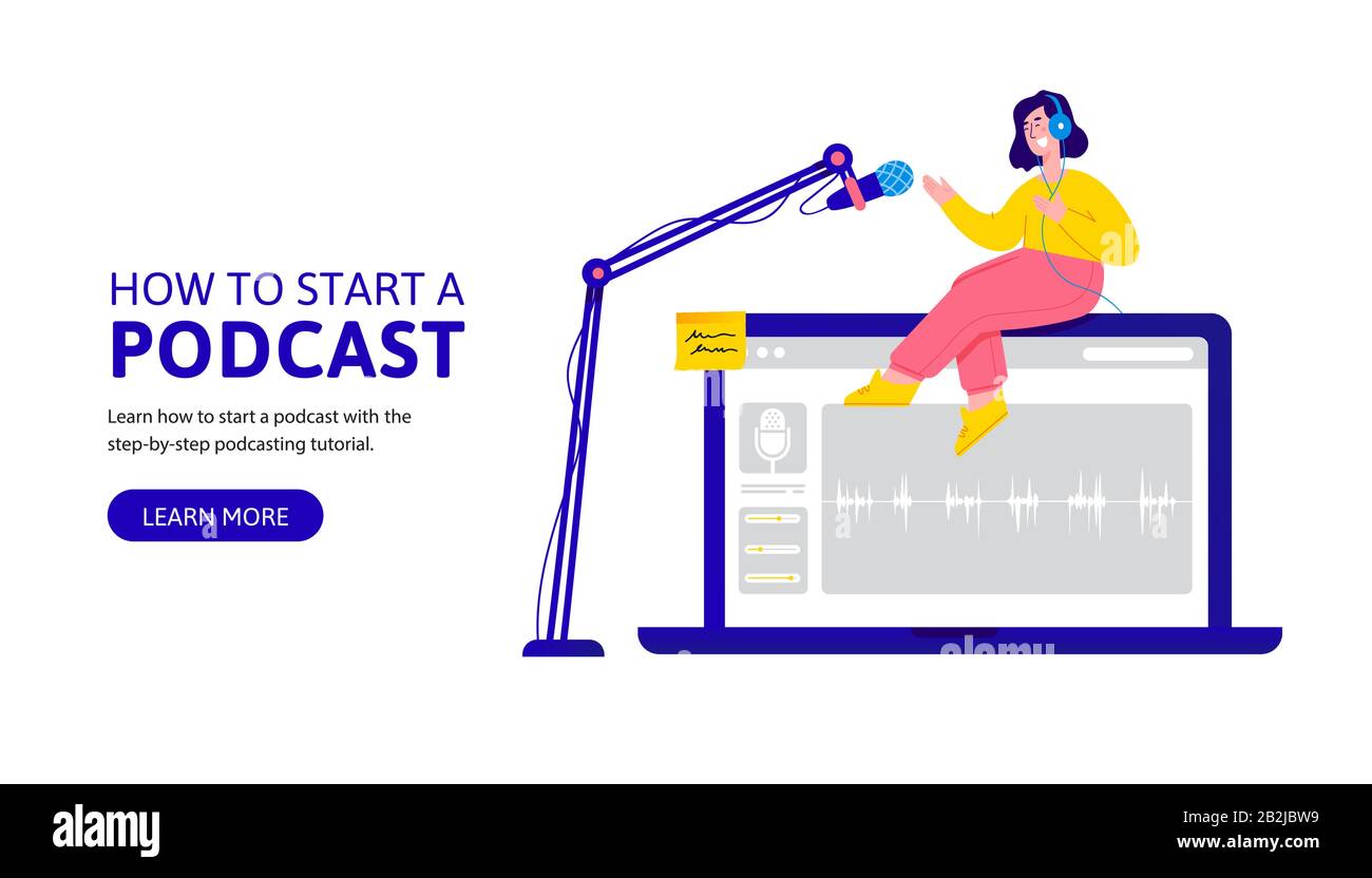 How to start podcast landing page design Stock Vector Image & Art - Alamy