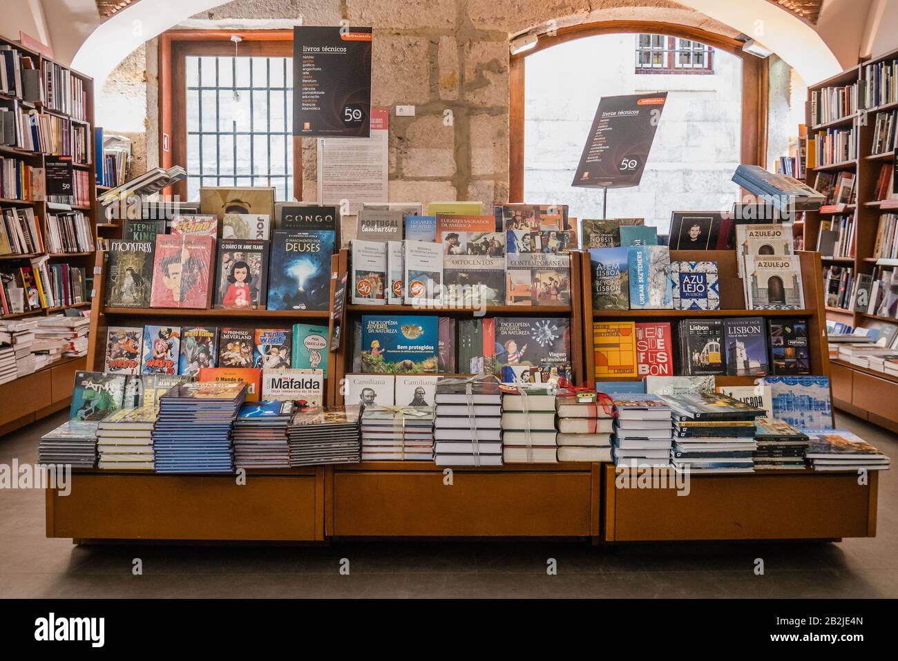 Livraria Bertrand is the oldest operating bookstore in the world, found in 1732 in Lisbon Portugal Stock Photo
