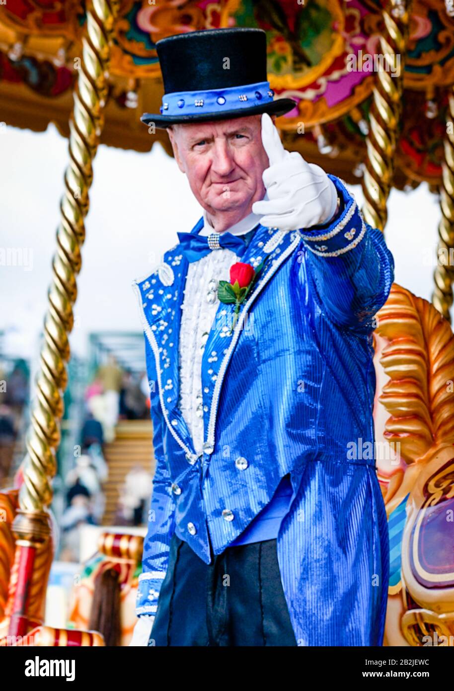 Fairground Showman giving a ' thumbs up.' Stock Photo
