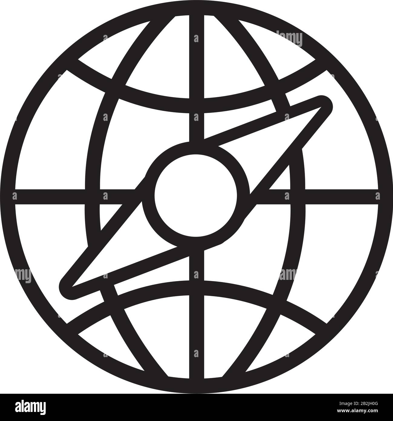 sphere planet with arrow compass line style icon Stock Vector Image ...
