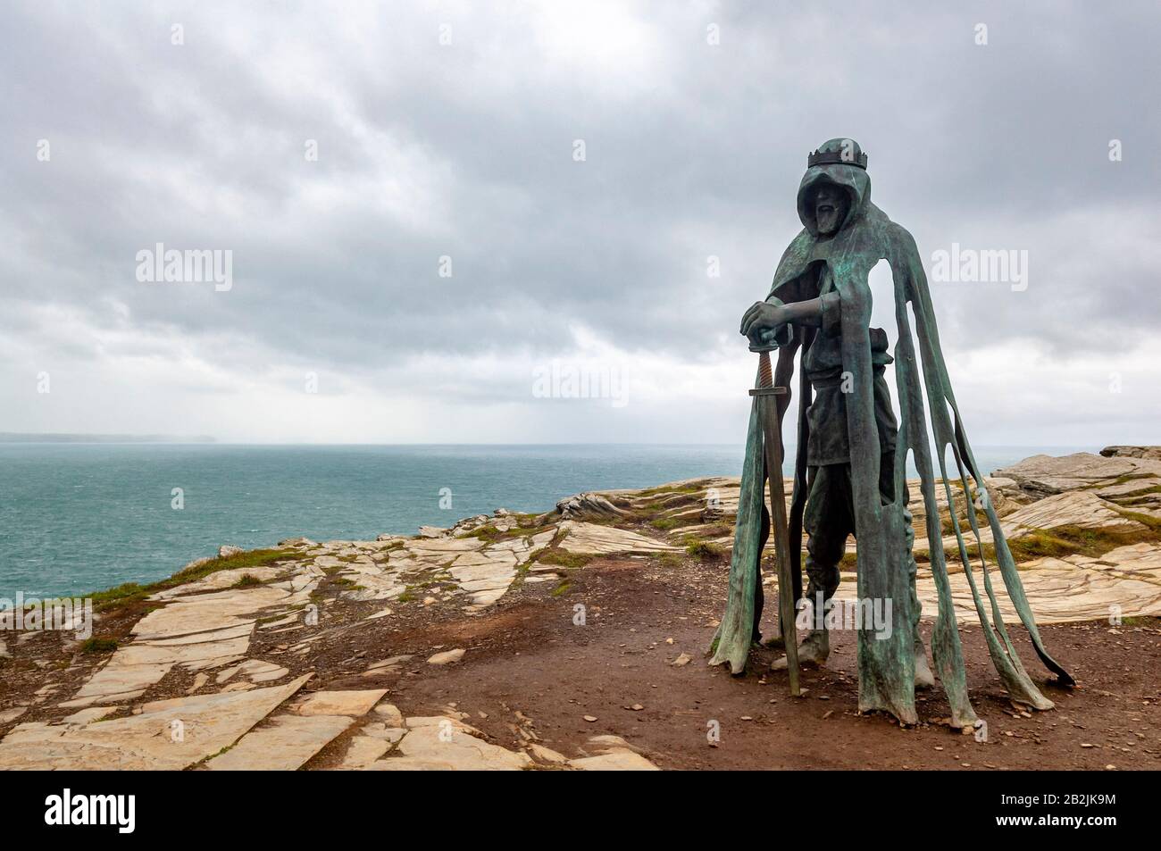 Gallos statue at Tintagel Castle Stock Photo