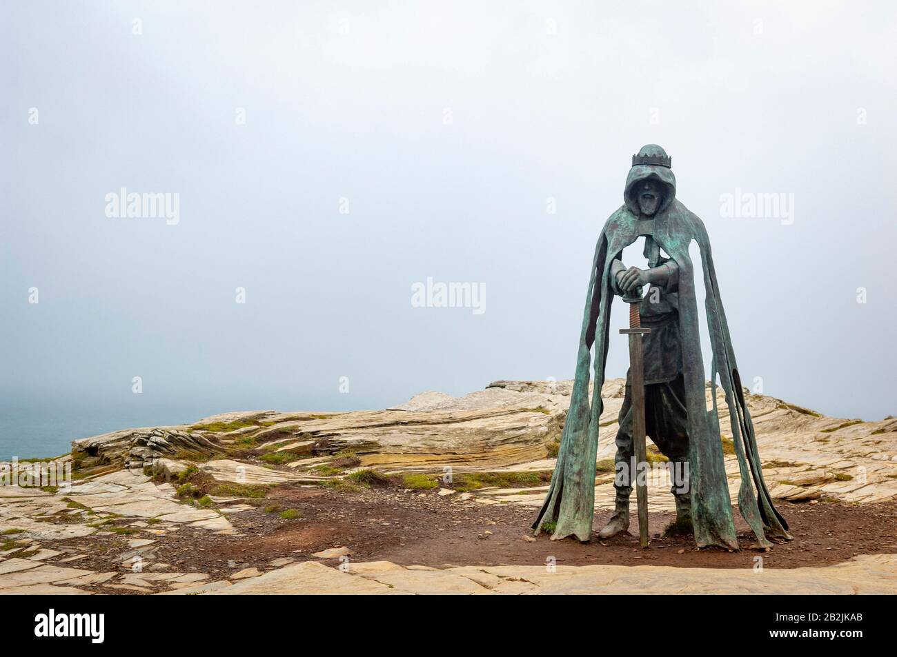 Gallos statue at Tintagel Castle Stock Photo