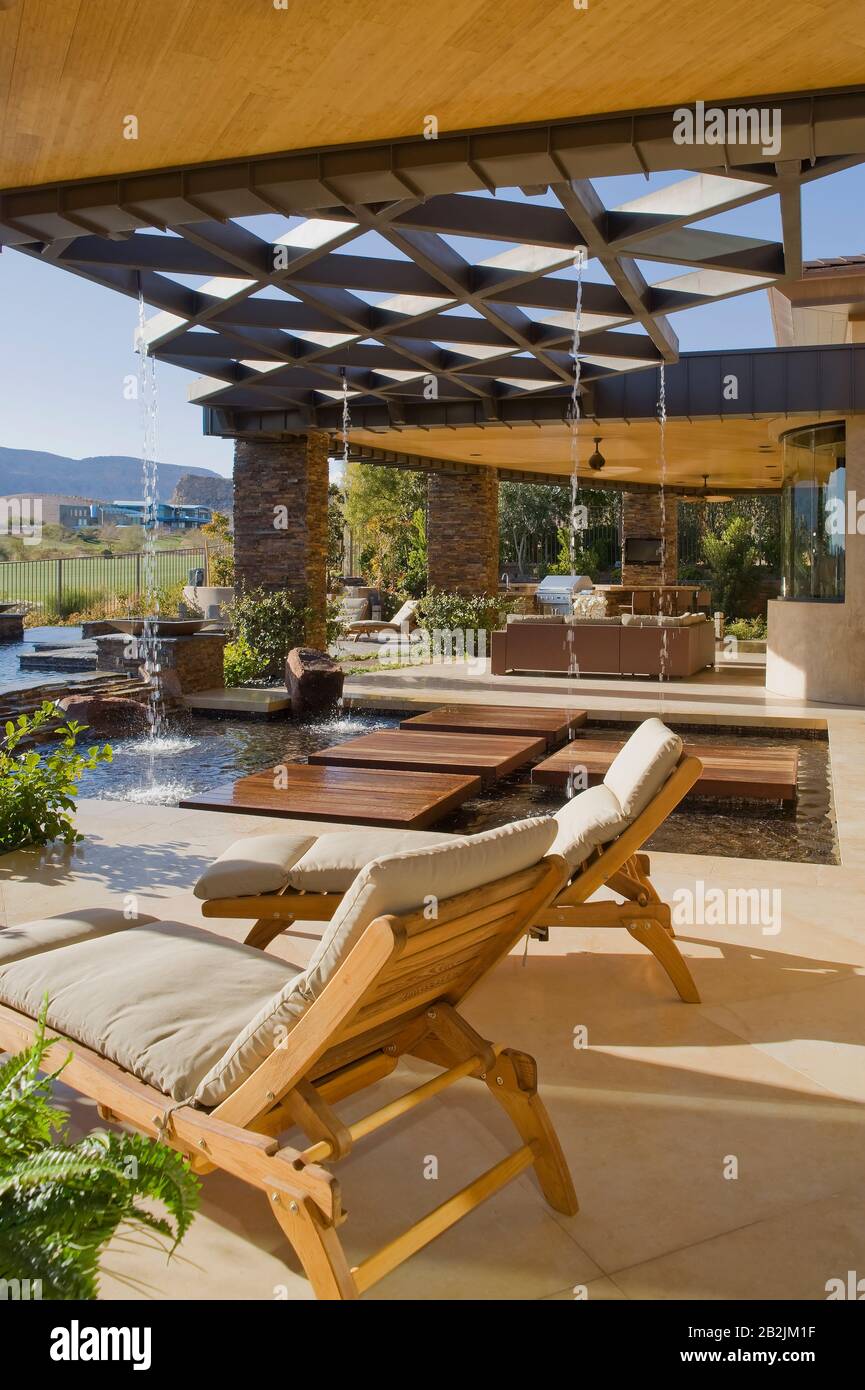 patio chaise lounge on Chaise Lounge In Luxury Patio Of Mansion Stock Photo Alamy