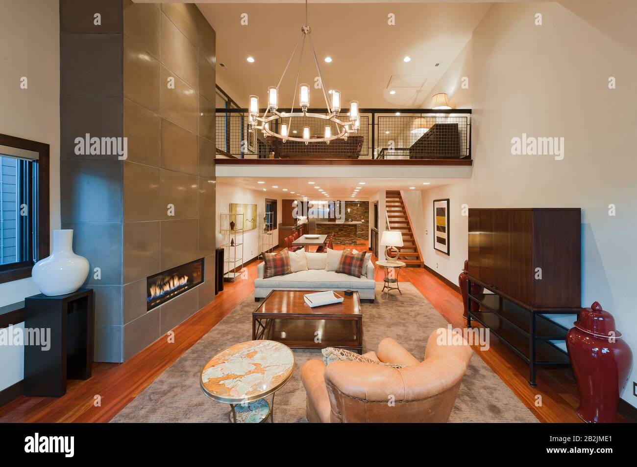 Modern living room in luxury villa Stock Photo - Alamy
