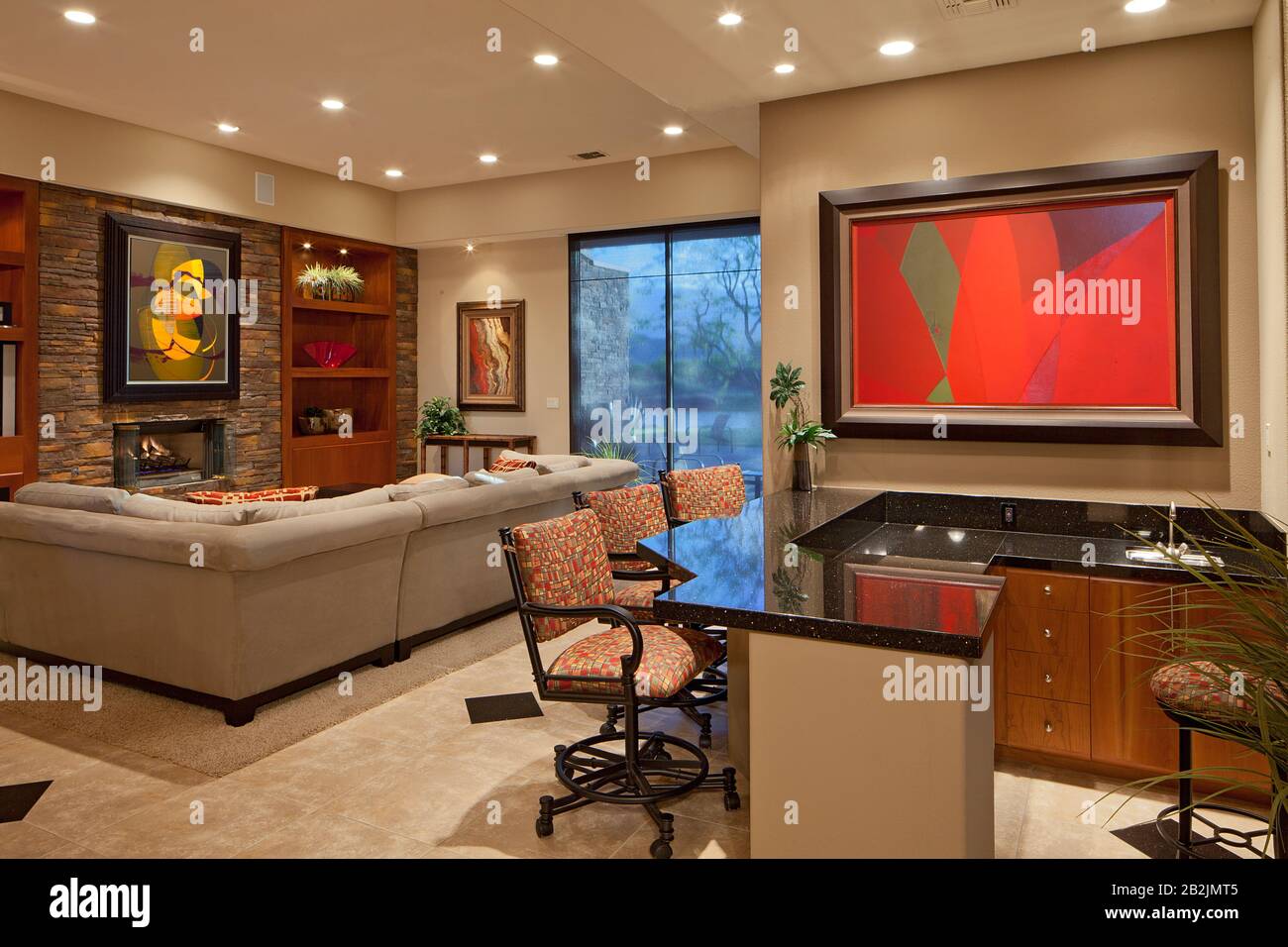 Study desk in living room of manor house Stock Photo Alamy