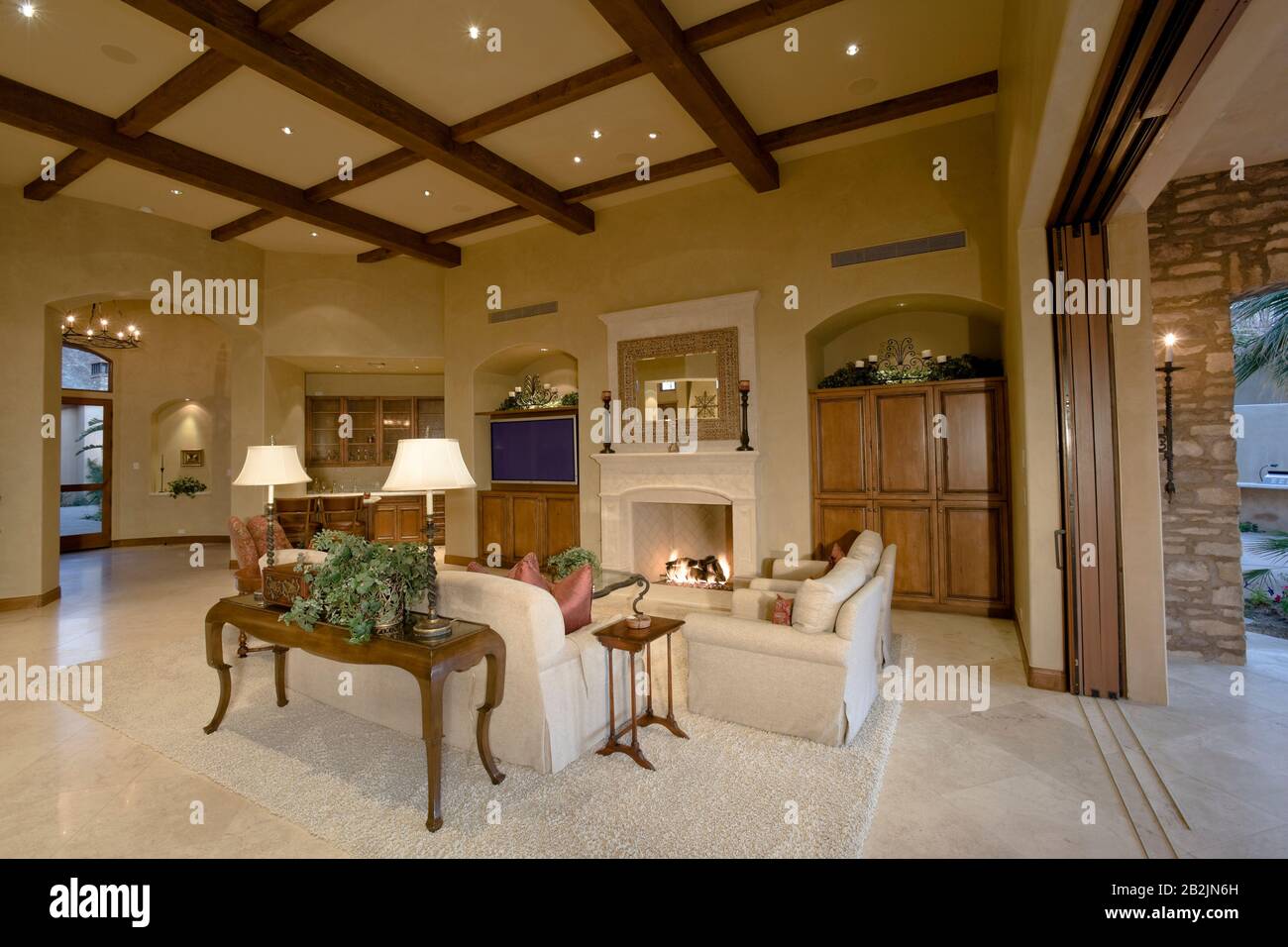 Interior of living room of luxury villa Stock Photo - Alamy