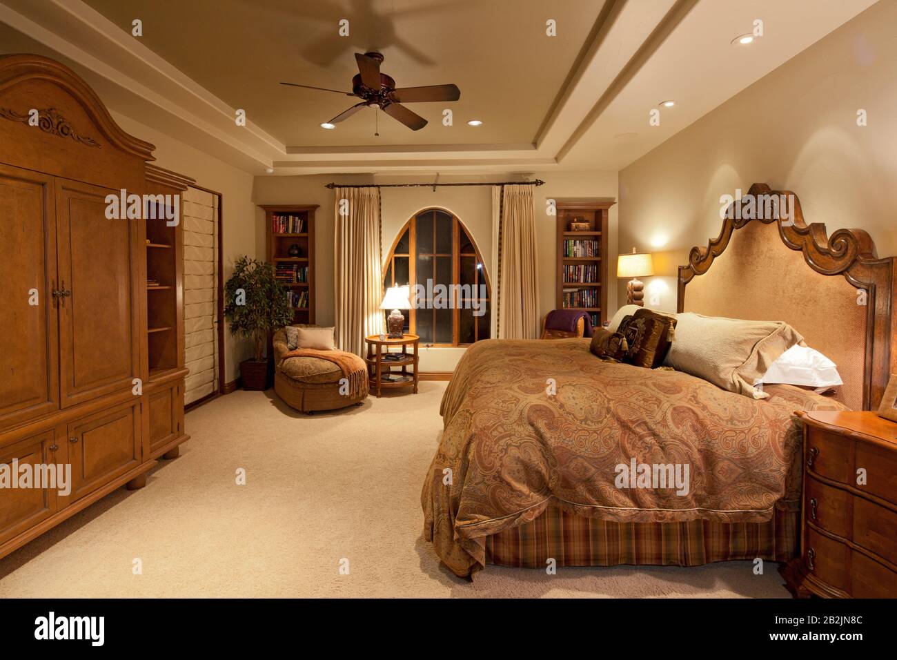 Comfortable Big Bed In Luxury Manor House Stock Photo Alamy