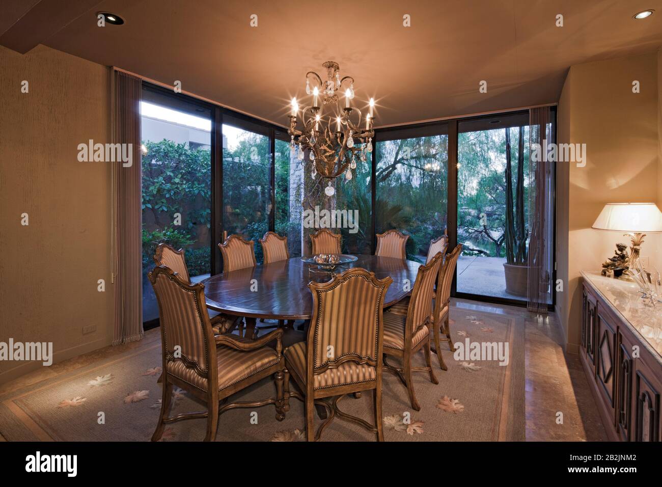 Interior of a dining room in a luxury villa Stock Photo - Alamy