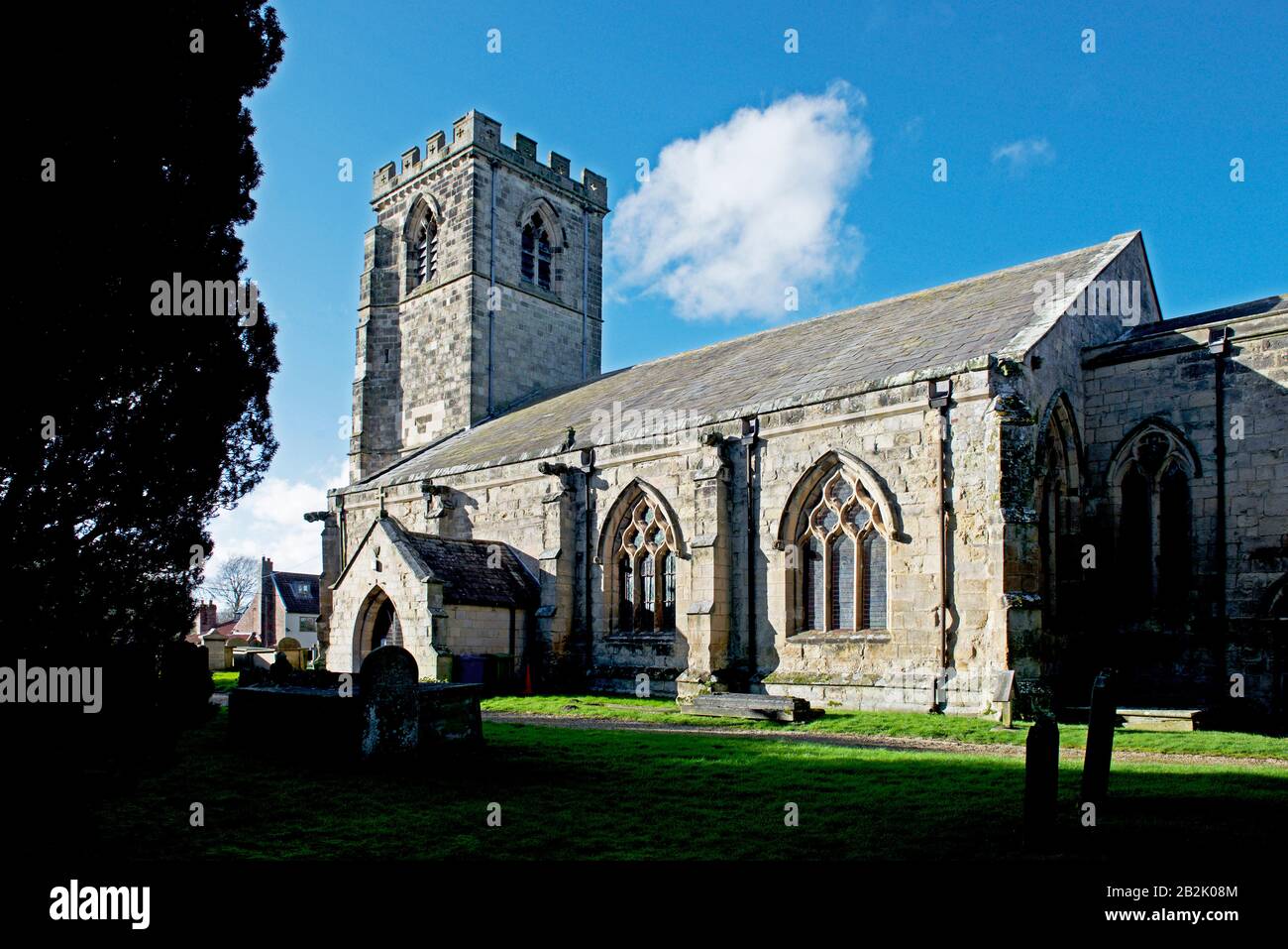 St Andrew's Church in the village of Bainton, East Yorkshire, England UK Stock Photo