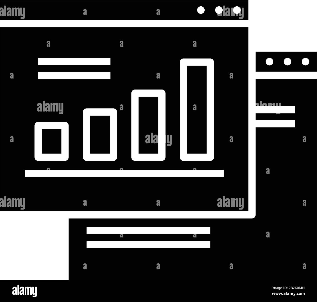 Online chart black icon, concept illustration, vector flat symbol ...