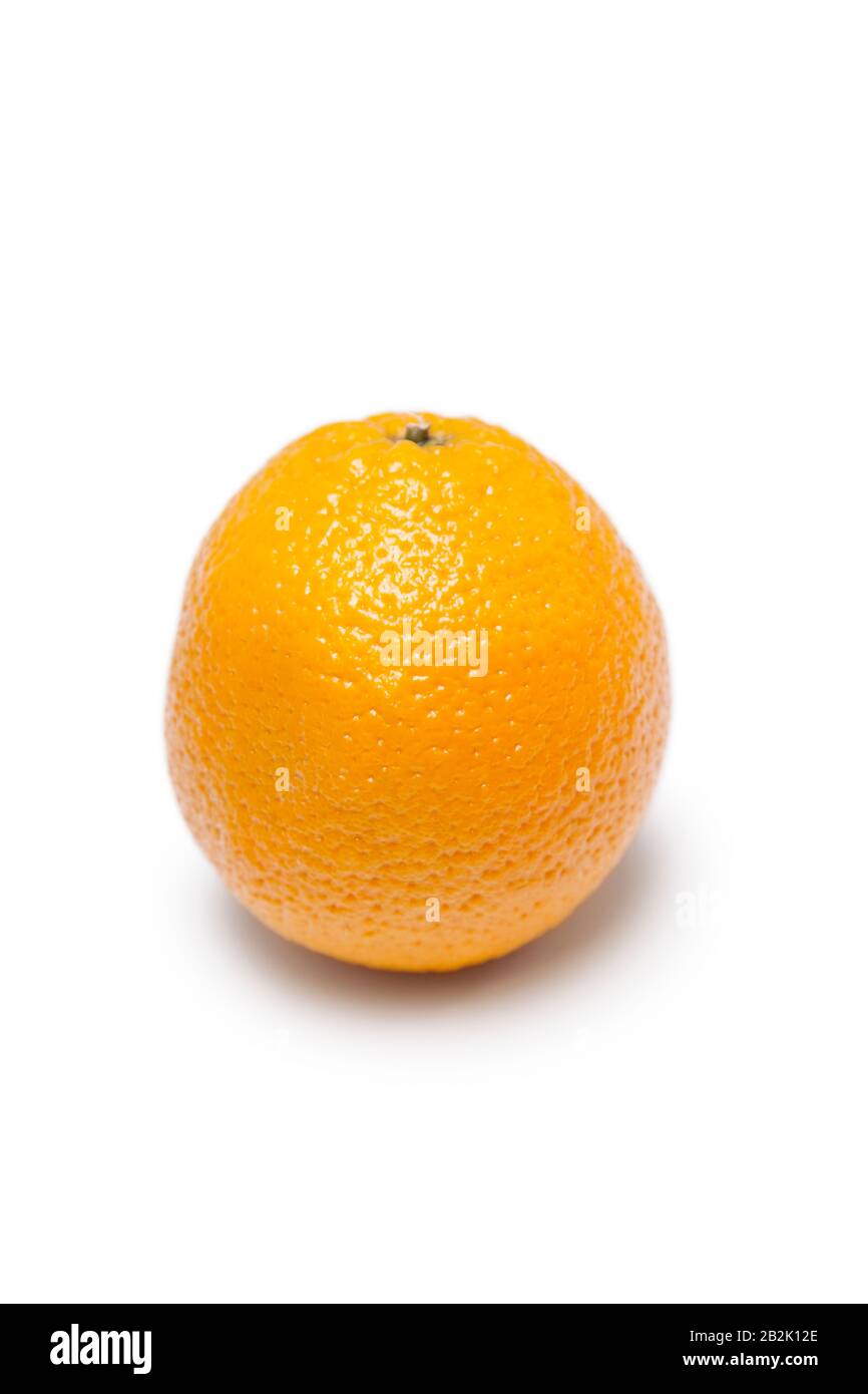 Fresh orange against white background Stock Photo