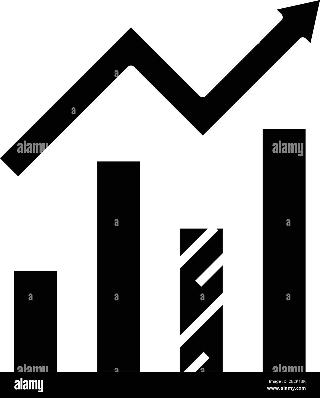 Marketing chart black icon, concept illustration, vector flat symbol ...