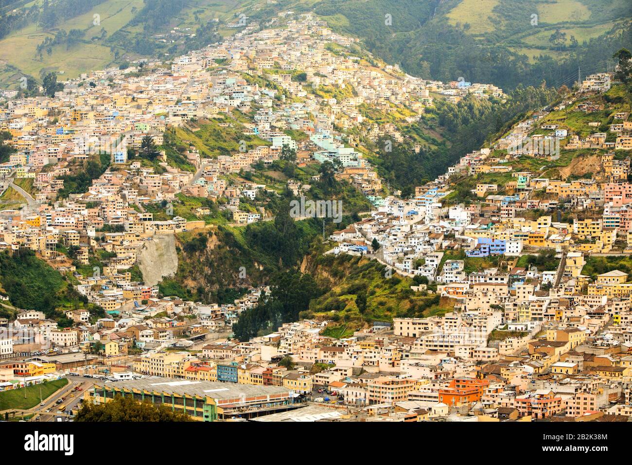 Modest Neighborhood In The East Side Of Quito Capital Of Ecuador Stock Photo