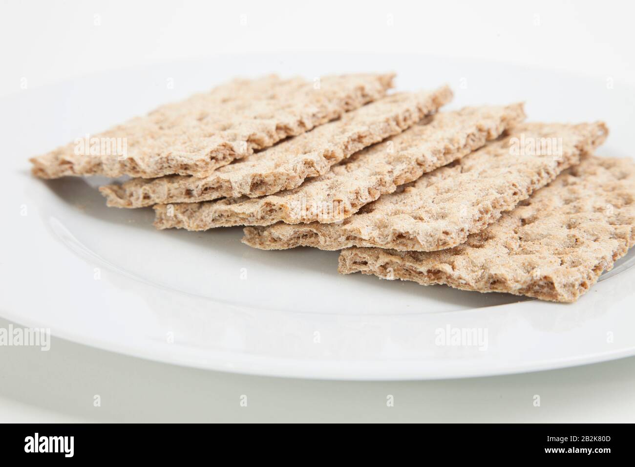 Close-up of crackers in plate Stock Photo
