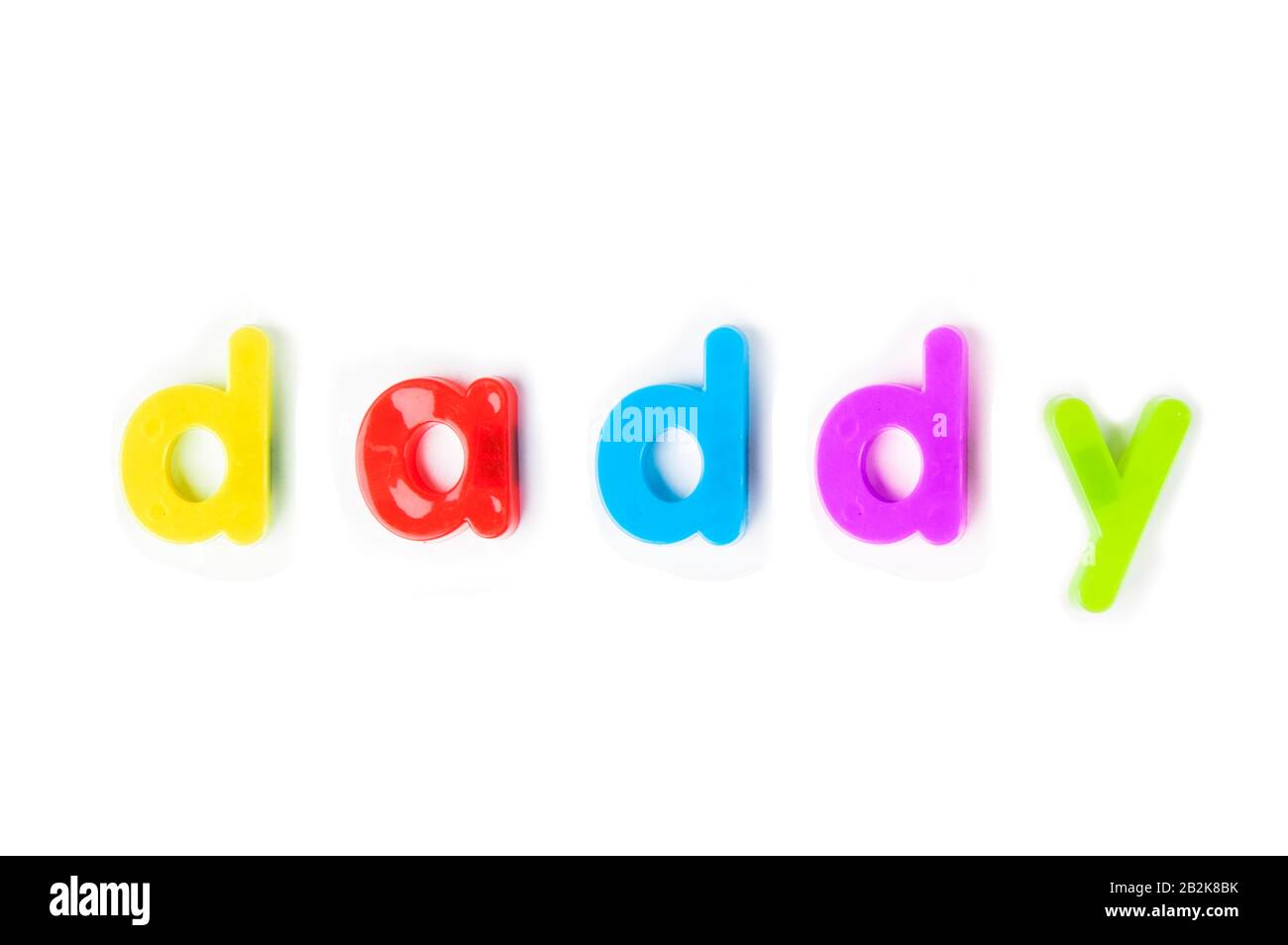 Colorful alphabet spell 'daddy' over white background Stock