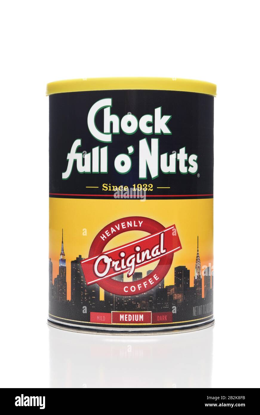 IRVINE, CALIFORNIA - OCT 27, 2018: A can of Chock Full o Nuts Coffee. The brand originated from a chain of New York City coffee shops. Stock Photo