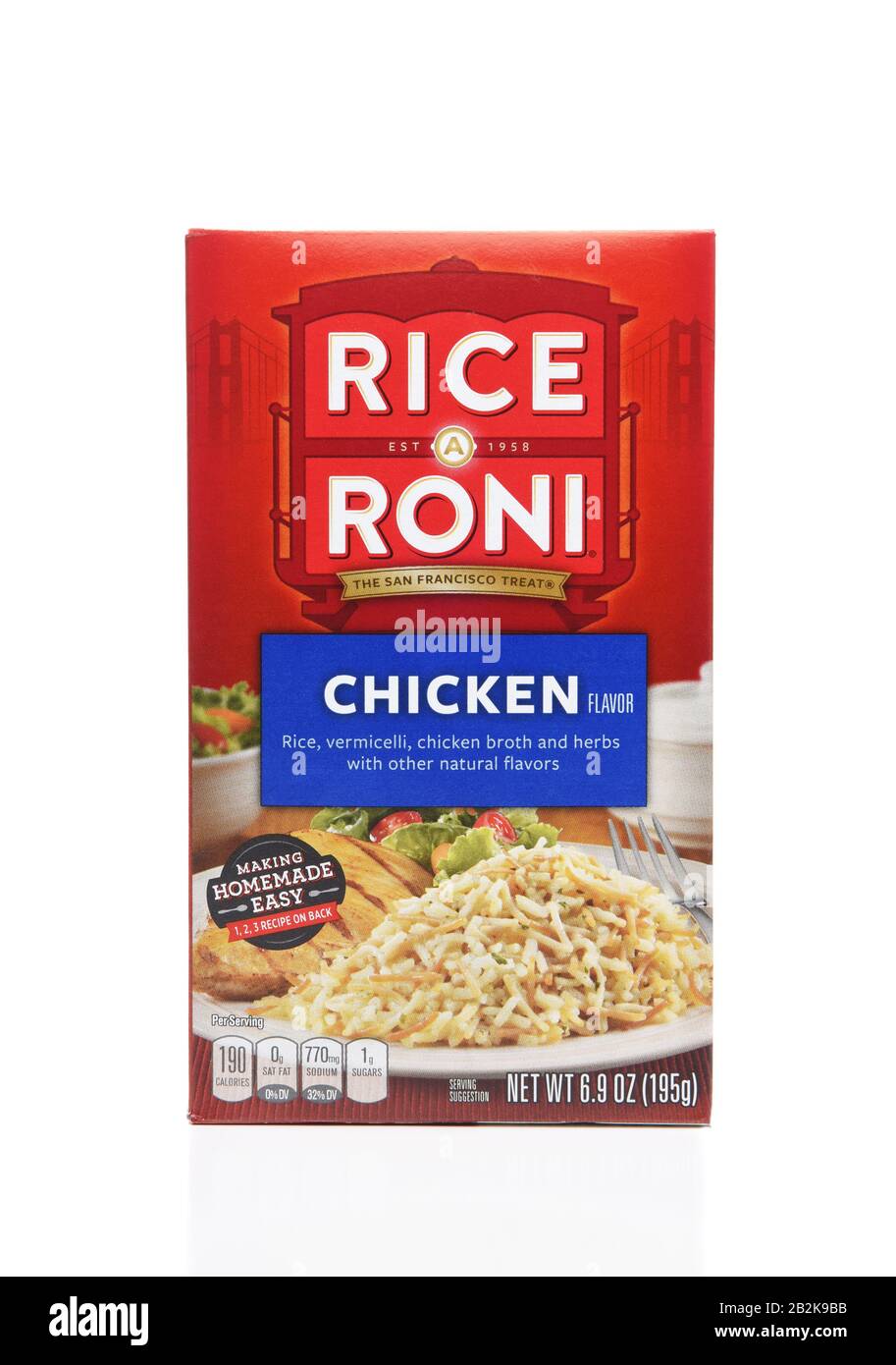 IRVINE, CA - AUGUST 6, 2018: A package of Rice-A-Roni Chicken Flavor Stock Photo