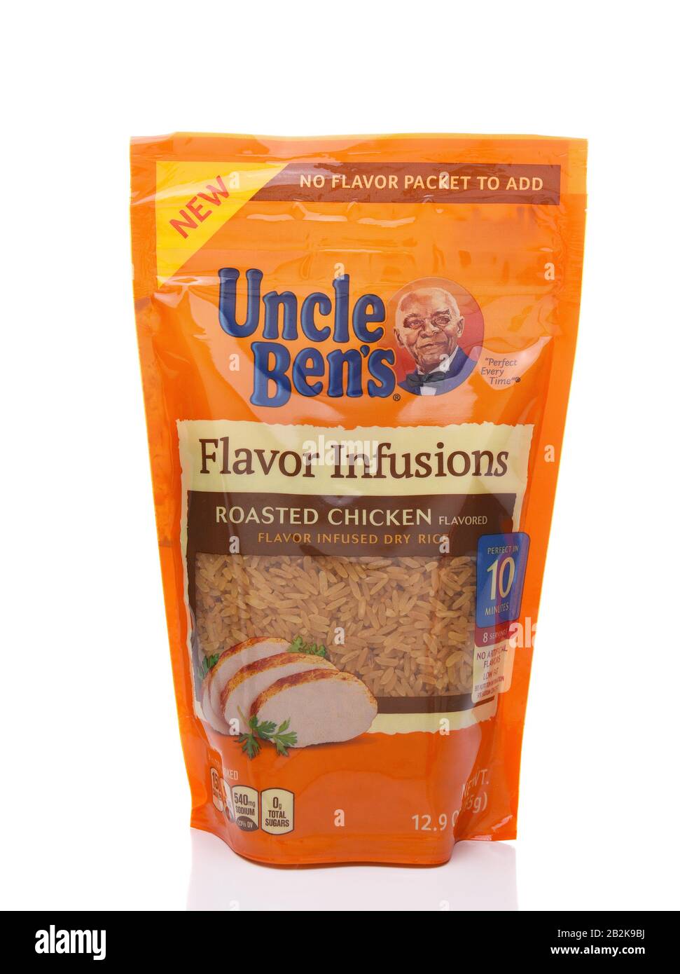 IRVINE, CA - NOVEMBER 8, 2017:  Uncle Bens Flavor Infusions Roasted Chicken Rice. The brand was introduced by Converted Rice Inc., which was later bou Stock Photo