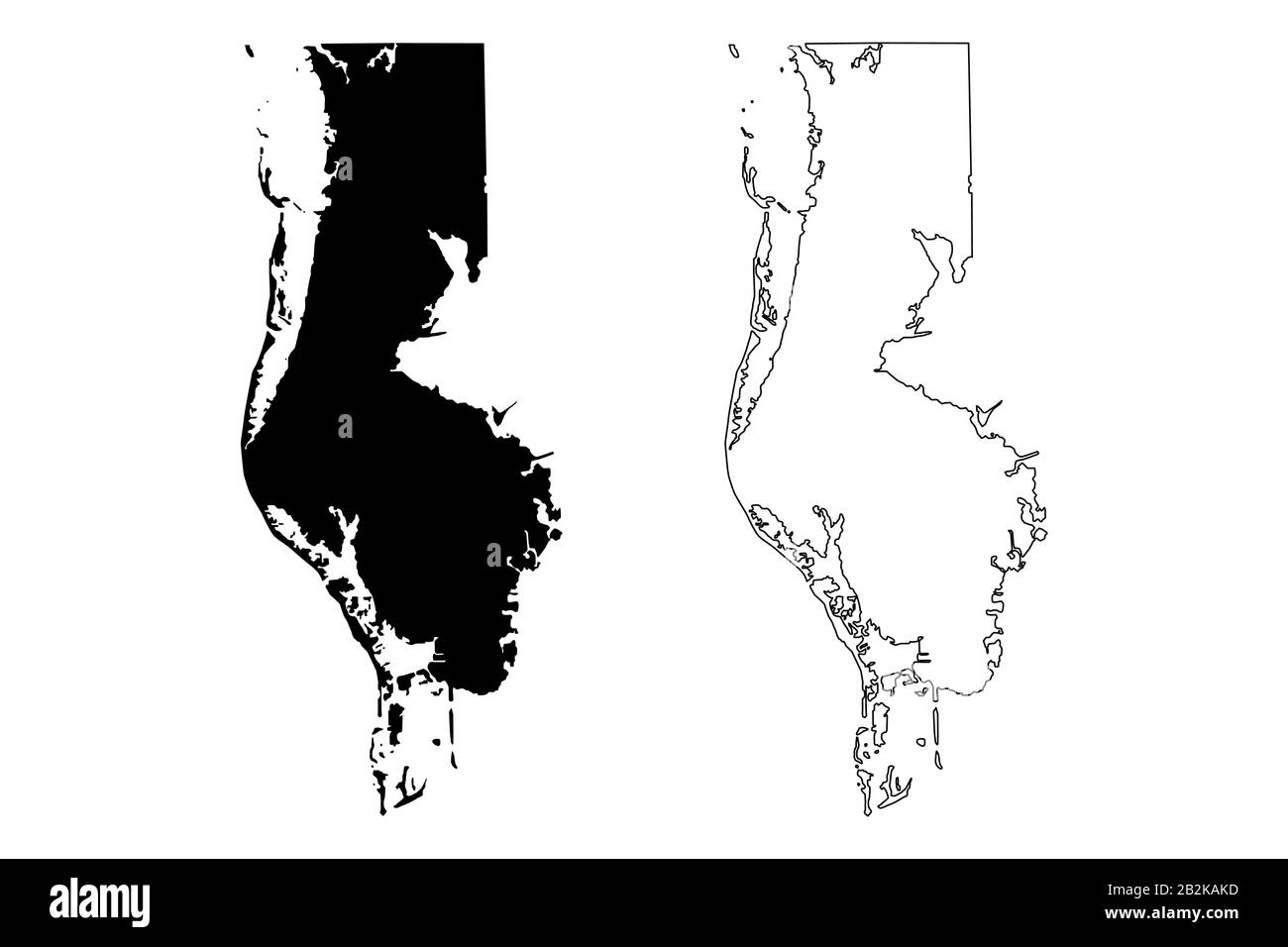 florida county map vector