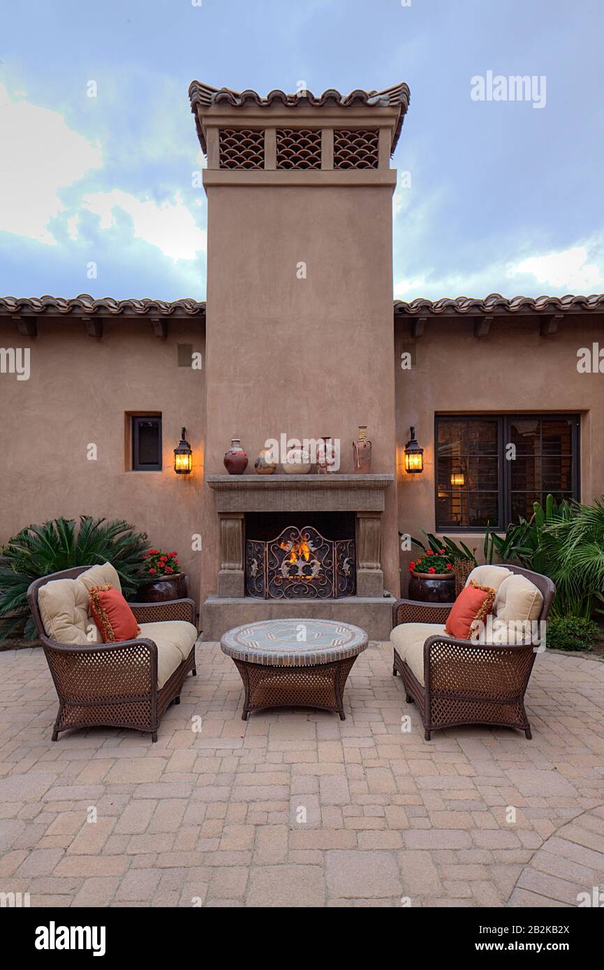 outdoor luxury furniture on Outdoor Furniture On Patio Of Luxury Home Stock Photo Alamy