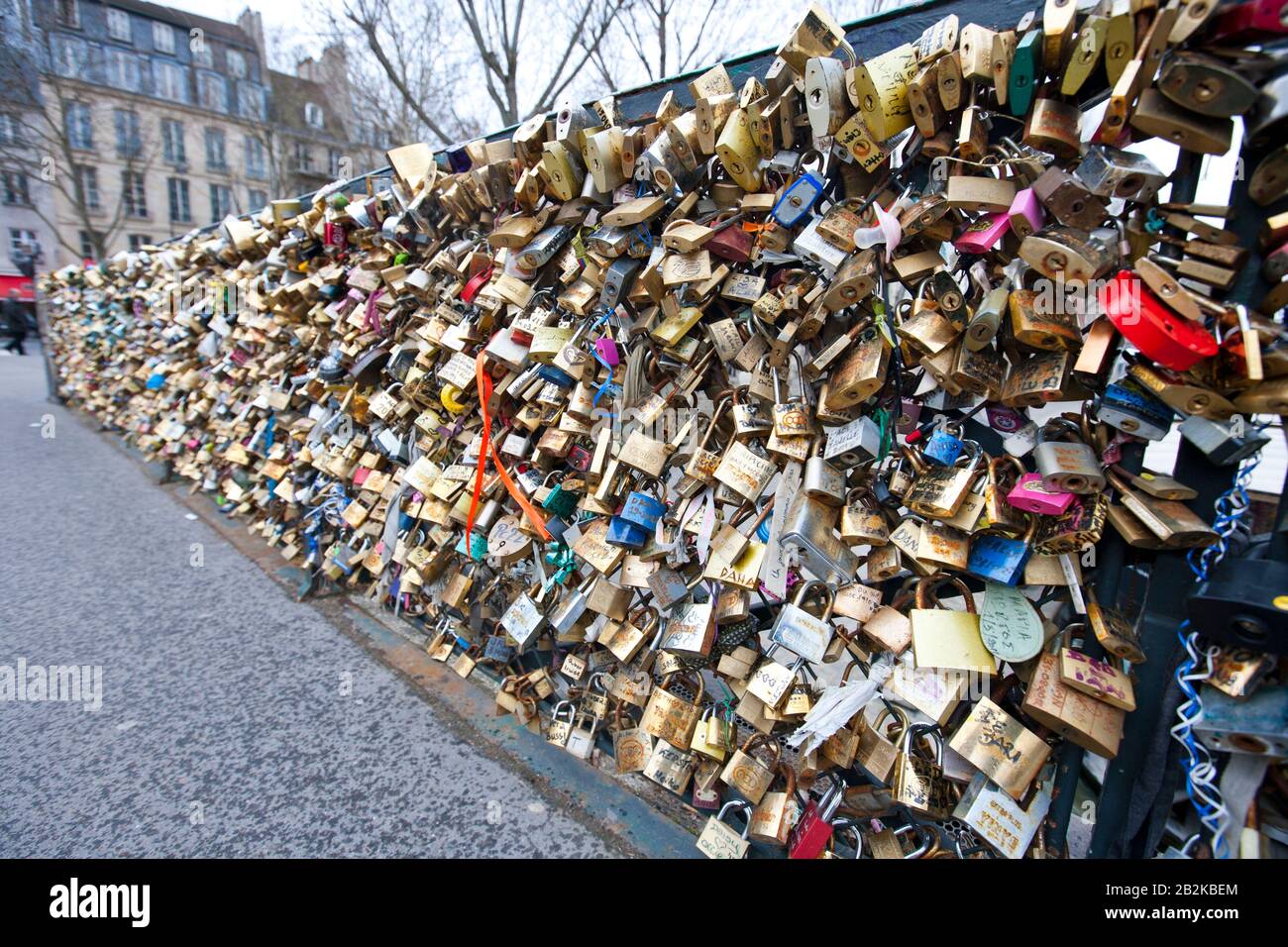 Love Padlock Wall in Paris Stock Photo Alamy