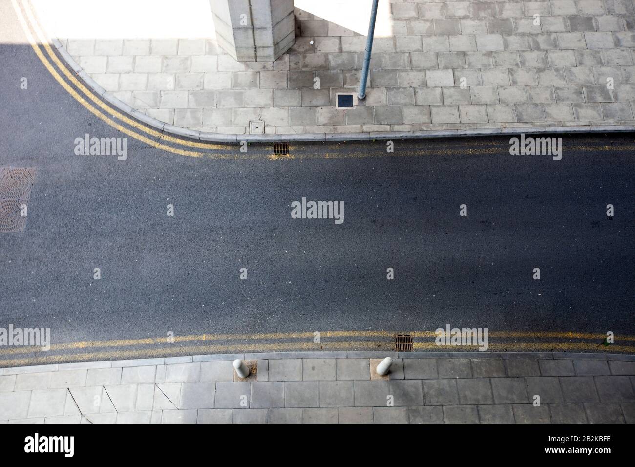 Aerial View of empty street Stock Photo