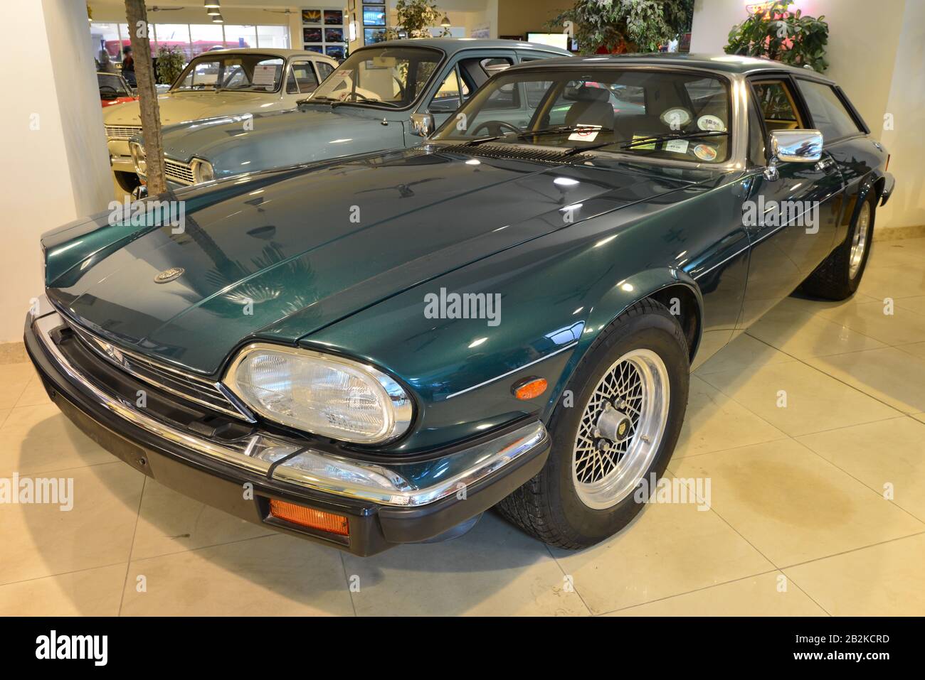 A Jaguar XJ-S Estate at the Malta classic car museum Stock Photo
