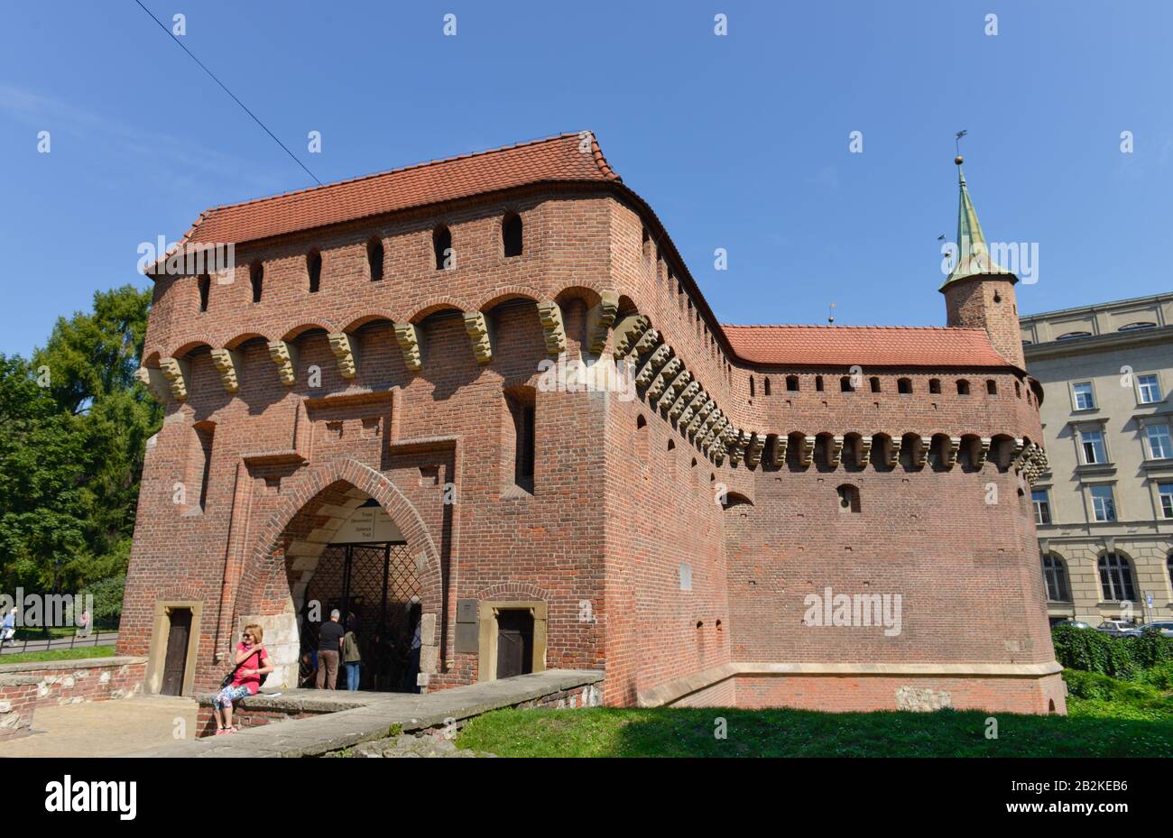 Barbakan, Basztow, Krakau, Polen Stock Photo
