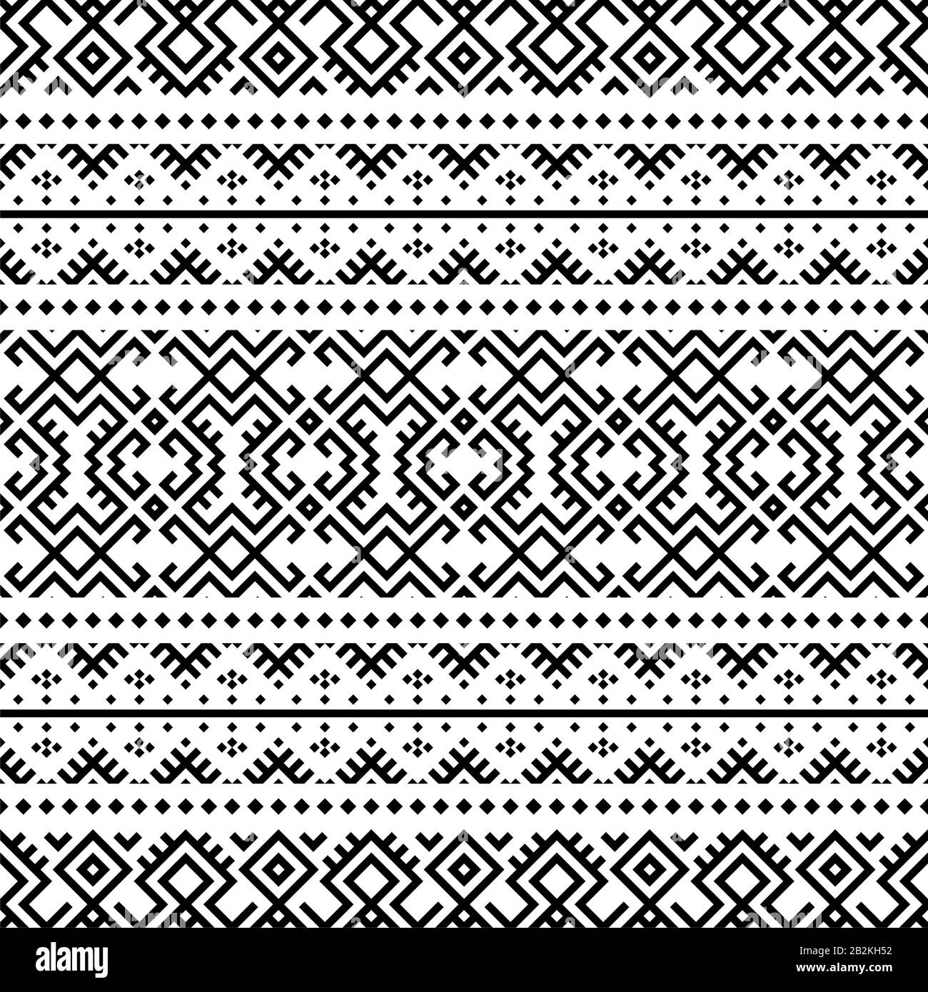 Ikat ethnic pattern vector in black and white color Stock Vector Image ...