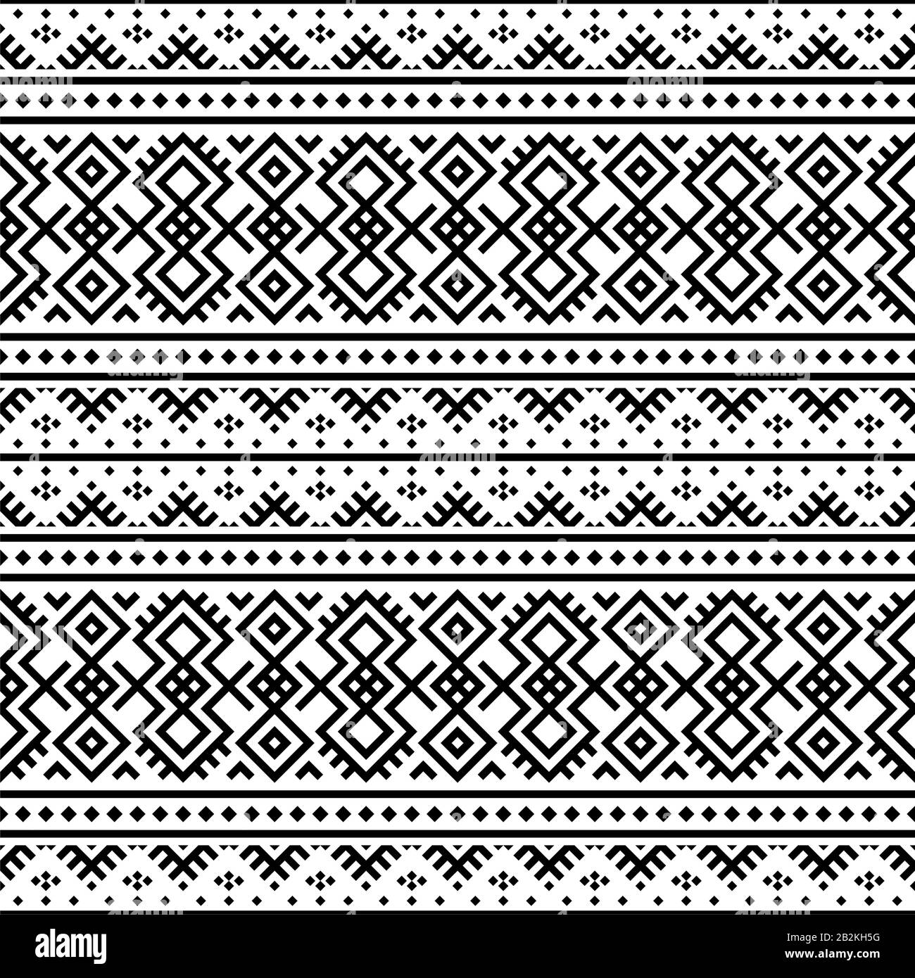 Ikat ethnic pattern vector in black and white color Stock Vector Image ...