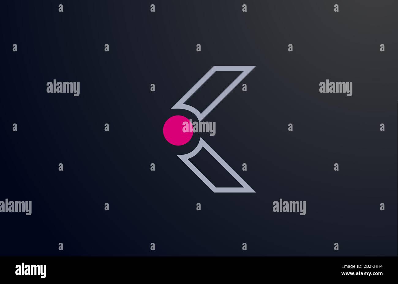 blue pink line K alphabet letter logo design with circle icon for ...