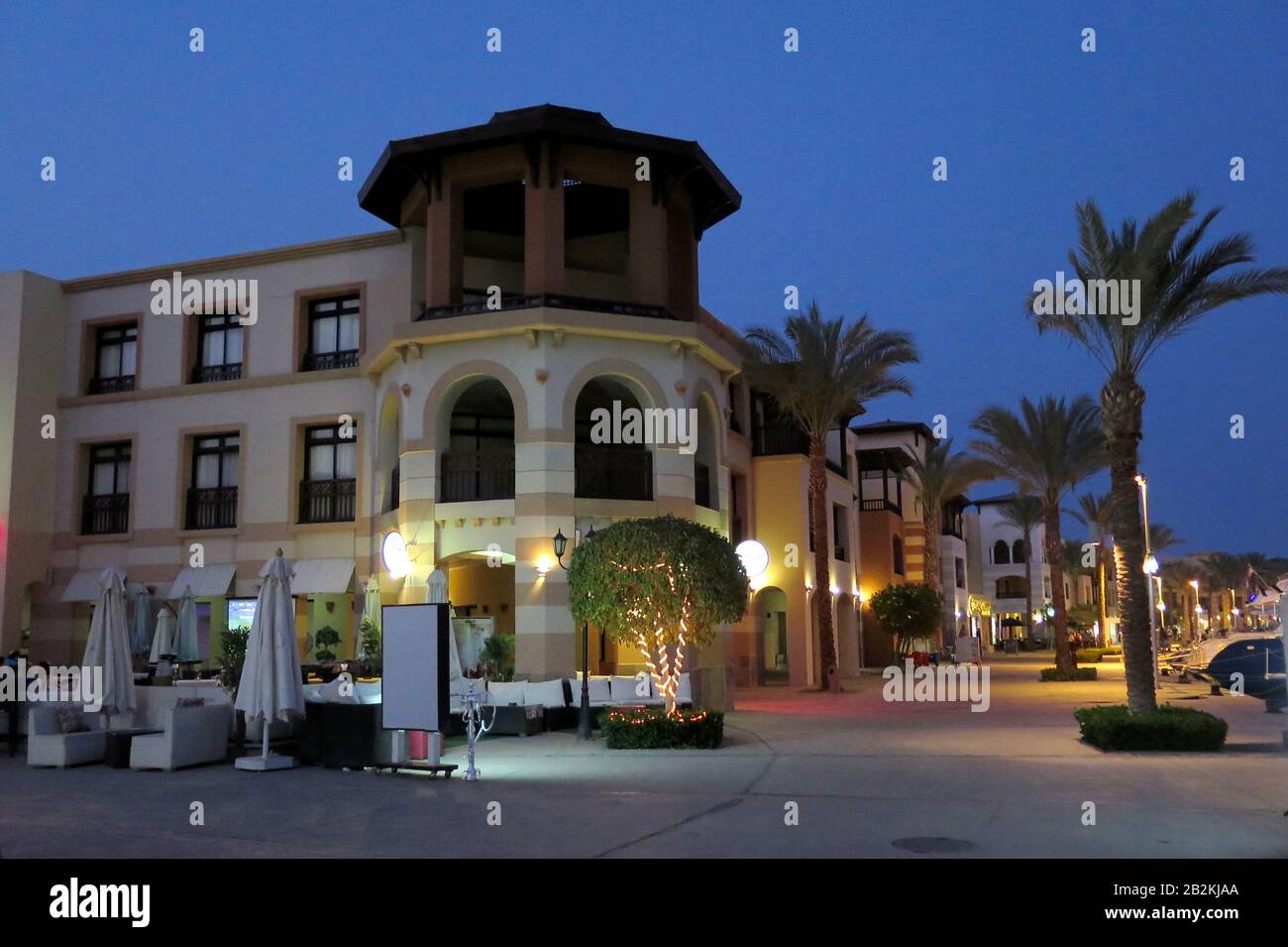 Promenade, Hafen, Marsa Alam, Aegypten Stock Photo