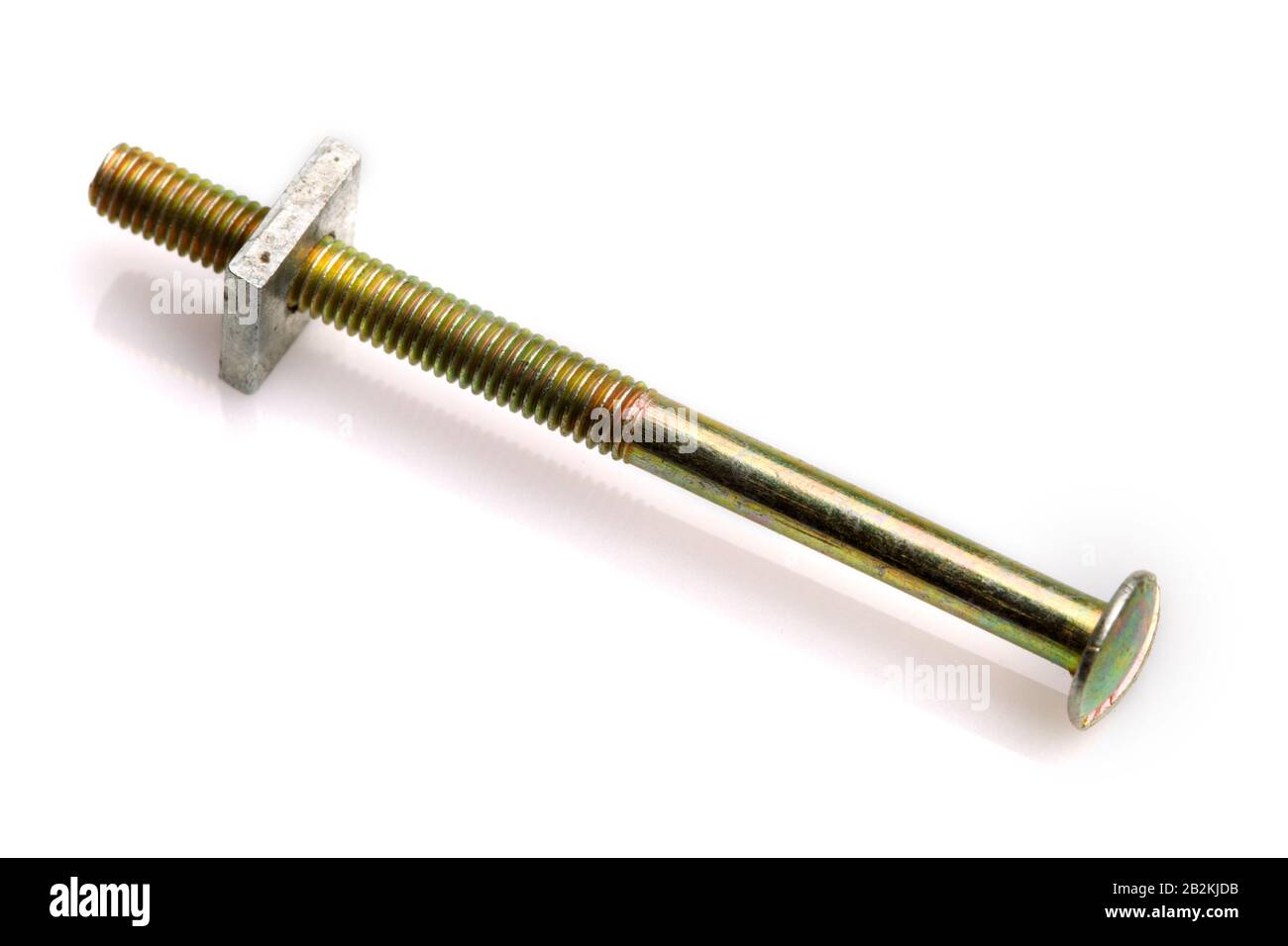 Screw And Nut With Small Step Thread Mostly Used In Electrical Machines Studio Isolated Shot Stock Photo