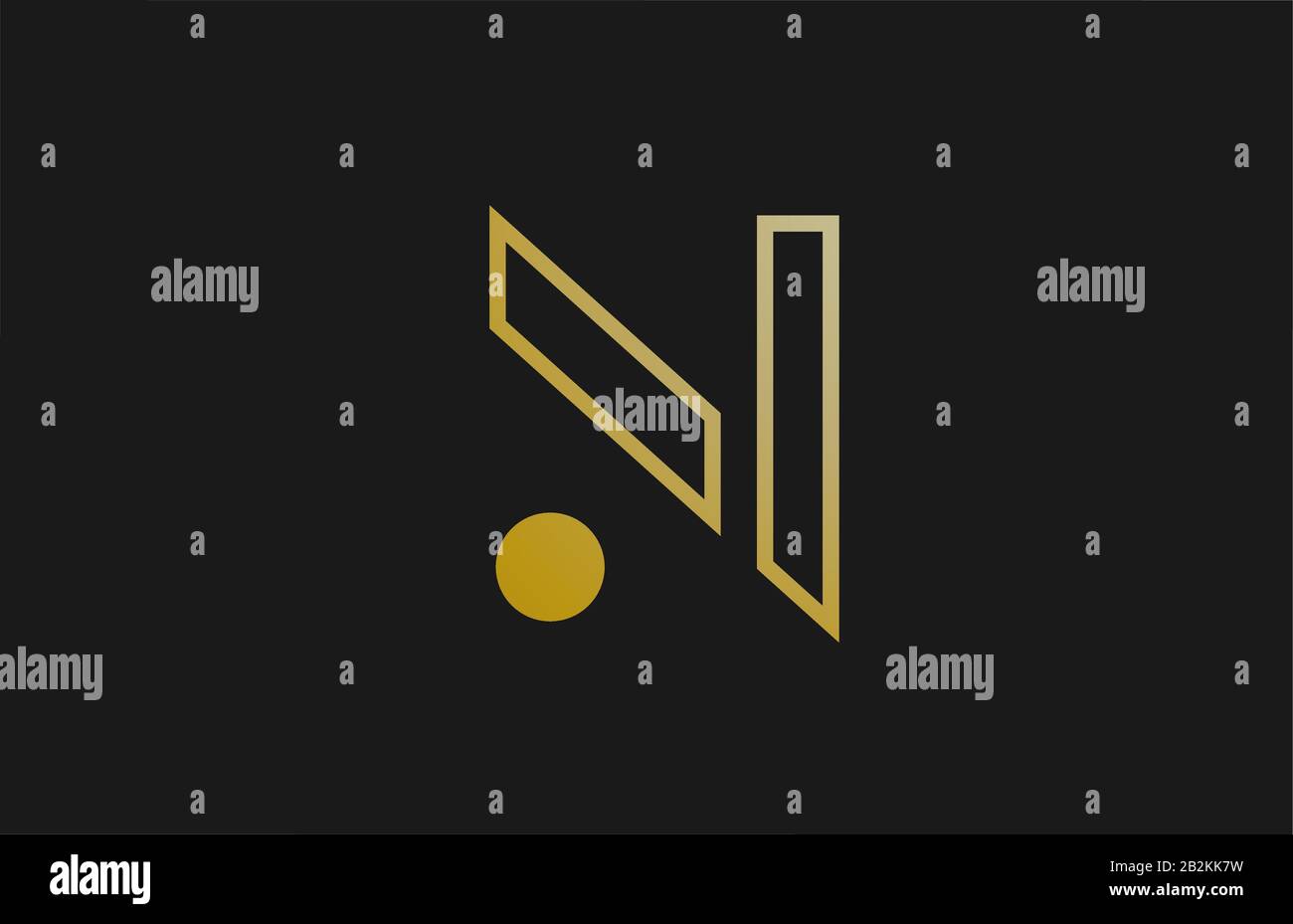 gold golden line N alphabet letter logo design with circle icon for ...