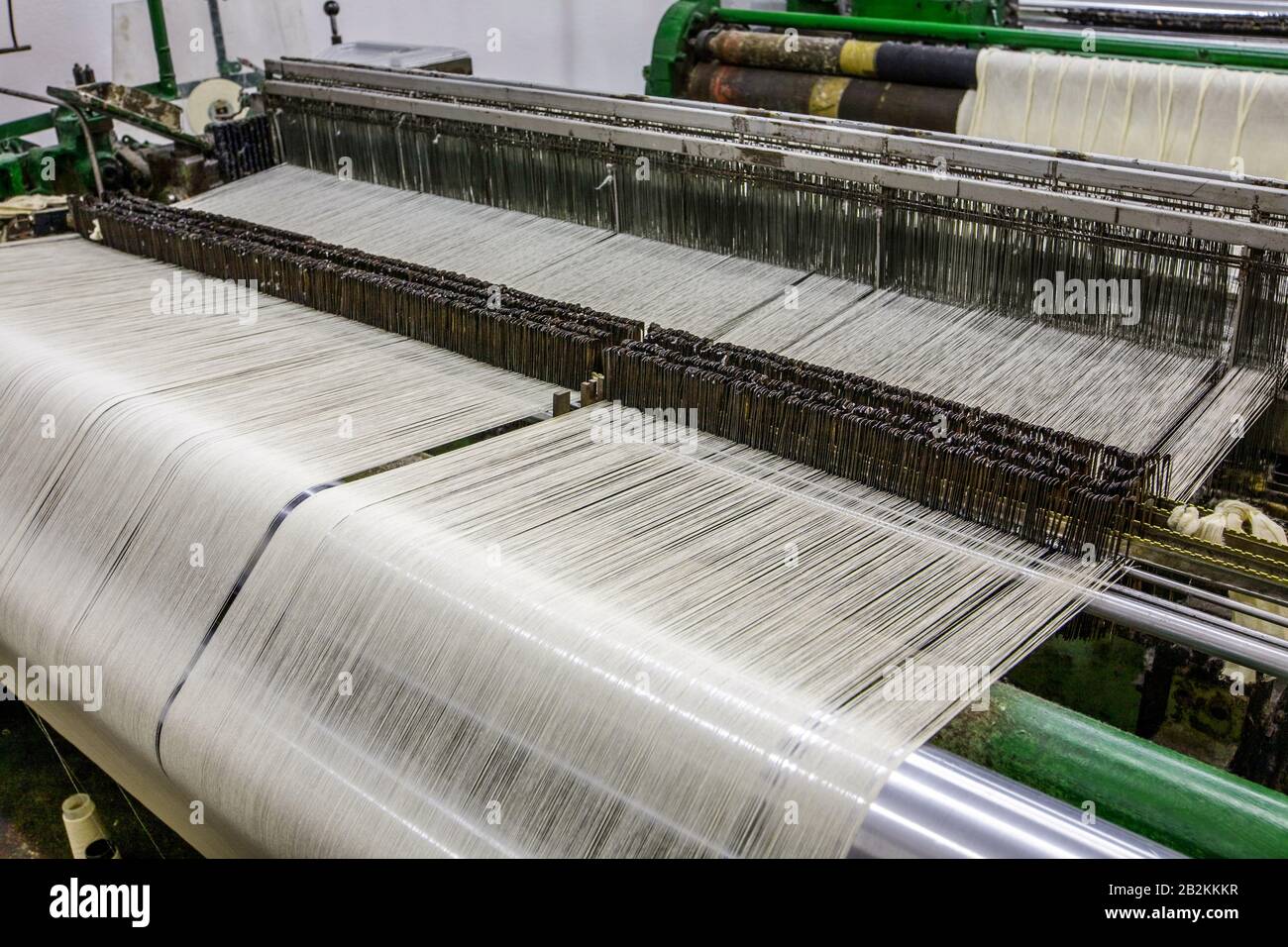 Weaving Machine High Point View With Explicit Fabrication Detail Stock Photo
