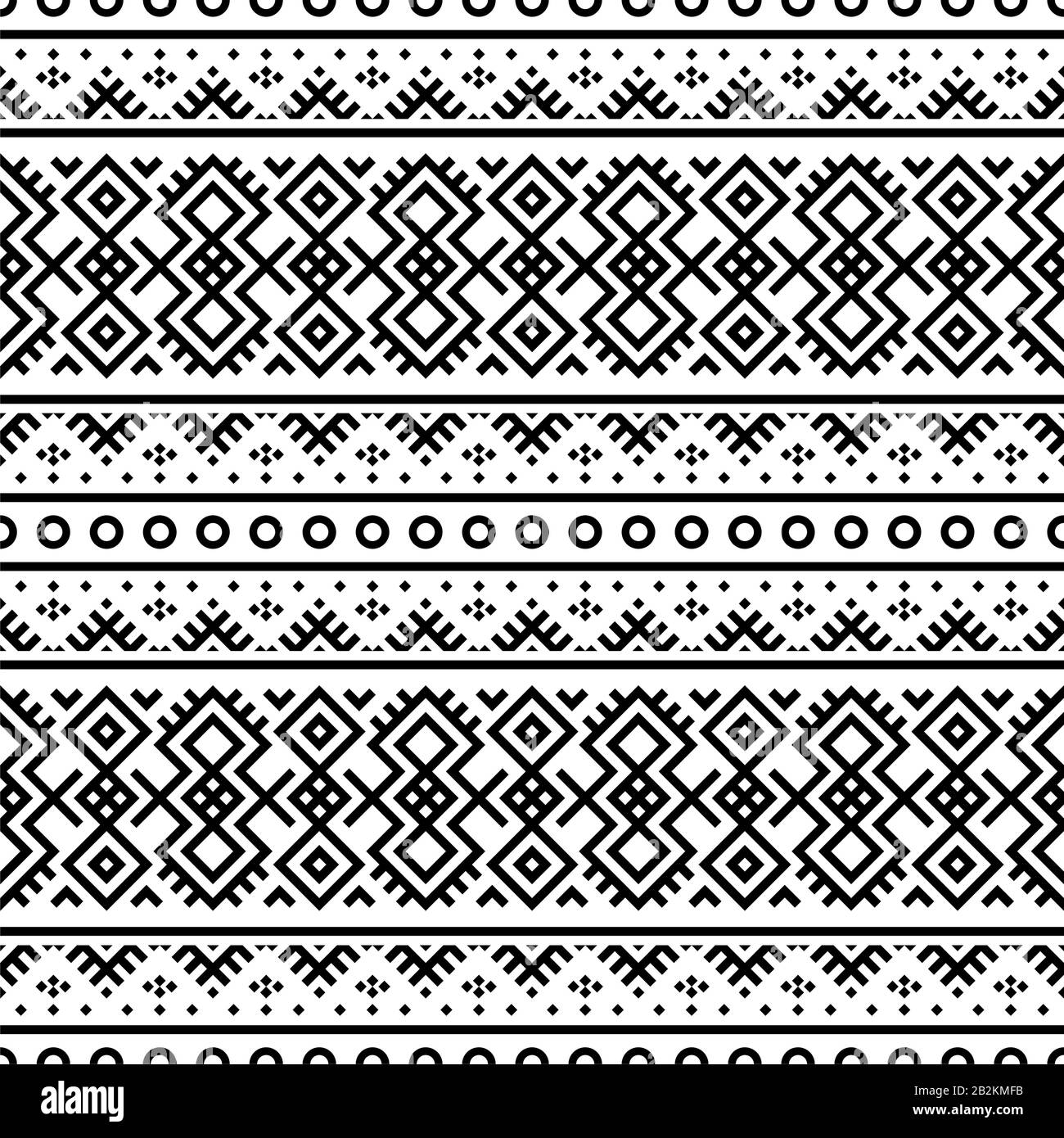 Seamless ethnic pattern. Traditional tribal pattern in black and white ...