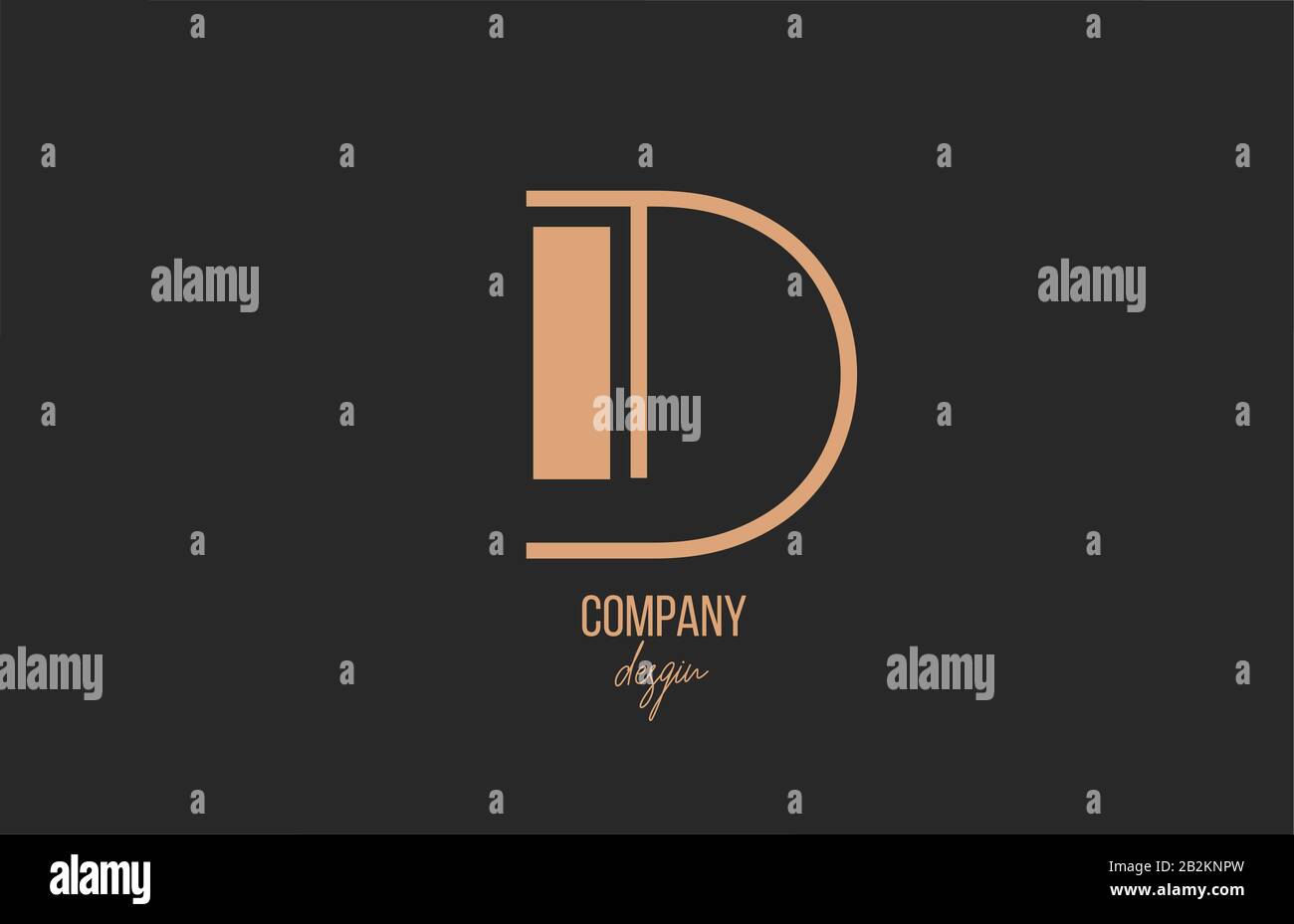 D Letter Logo Alphabet Icon With Floral Vintage Design In Brown Black For Company And Business Suitable For Stylish Logotype Stock Vector Image Art Alamy