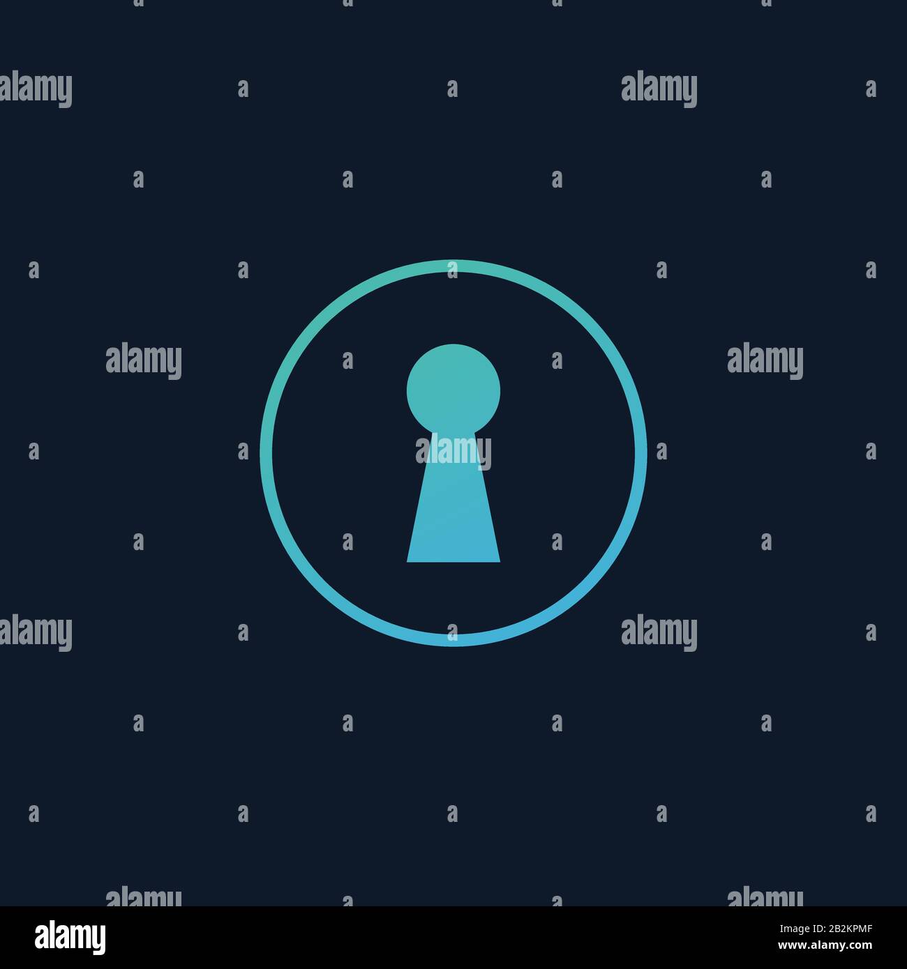 Keyhole icon in circle. Stock Vector illustration isolated on blue ...