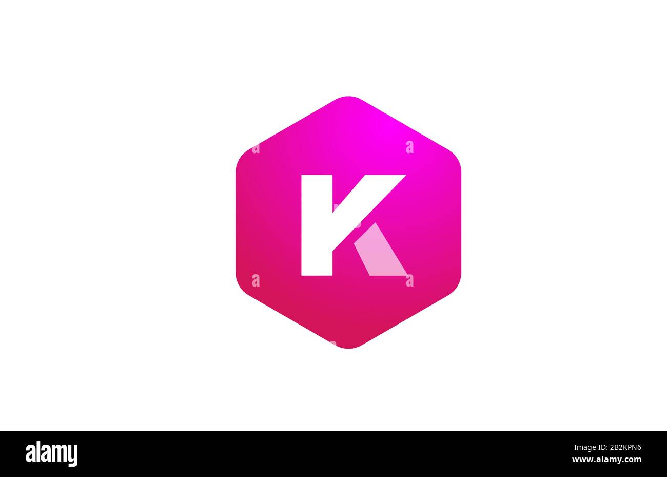 pink white polygon K alphabet letter logo icon with modern design for ...