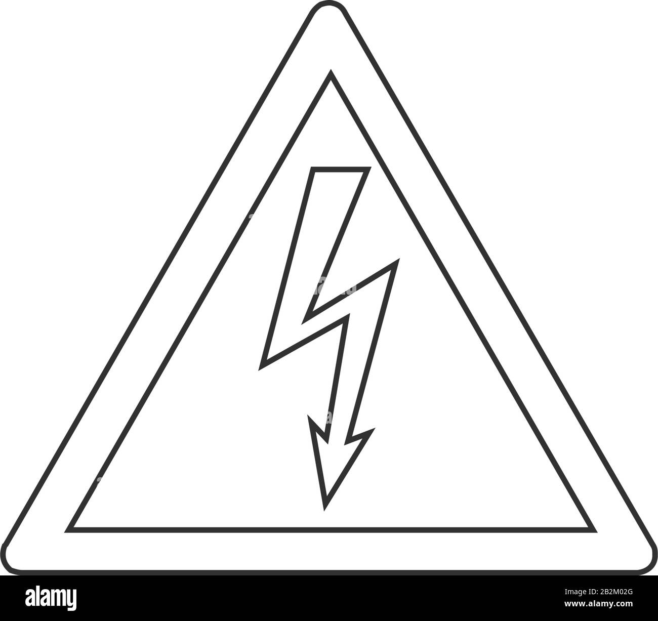Linear Sign of danger high voltage symbol. Stock Vector illustration isolated on white background. Stock Vector
