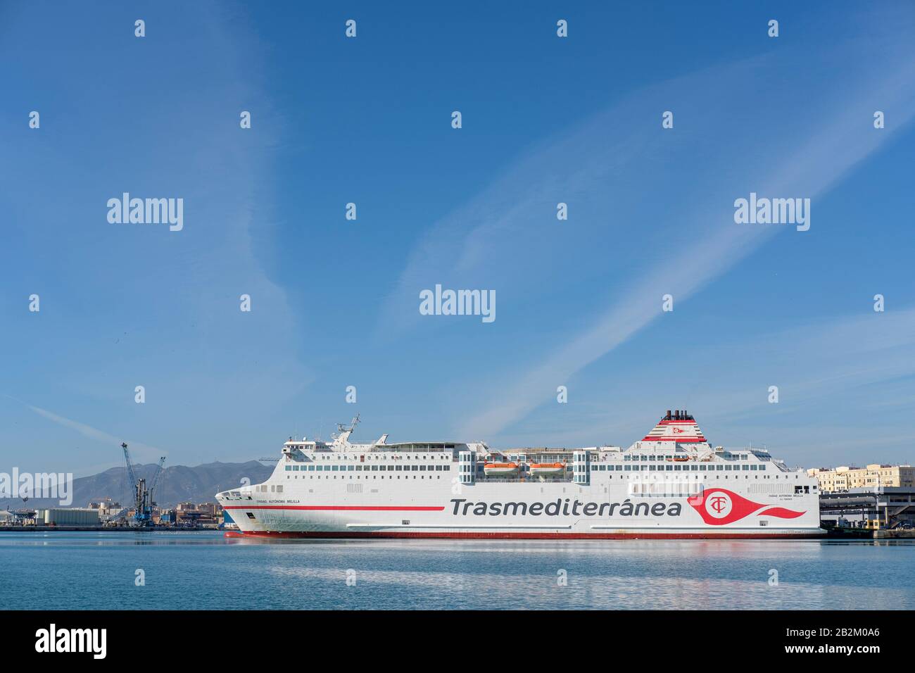 The ferry Ciudad Antonoma Melilla which sails between Spain and Melilla in Africa. Stock Photo