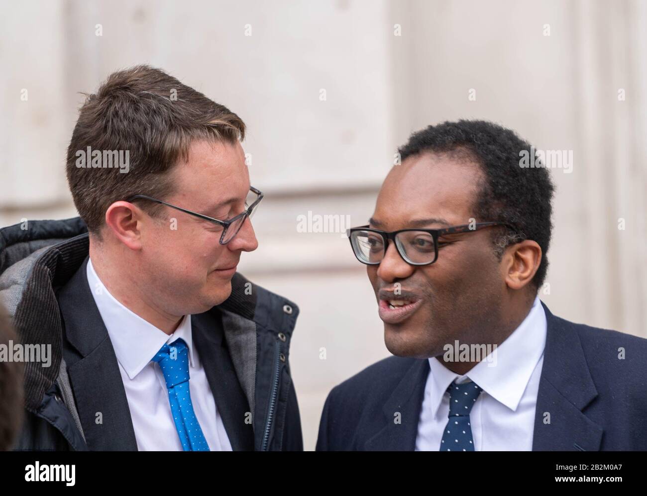 London, UK. 3rd Mar, 2020. Cabinet Ministers leave a meeting at the Cabinet office, Whitehall, London UK Kwasi Kwarteng MP Minister of State for Business Credit: Ian Davidson/Alamy Live News Stock Photo