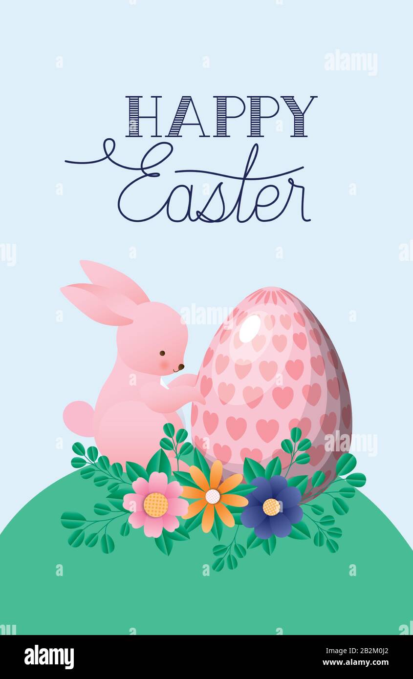 Happy easter rabbit with egg vector design Stock Vector Image & Art - Alamy