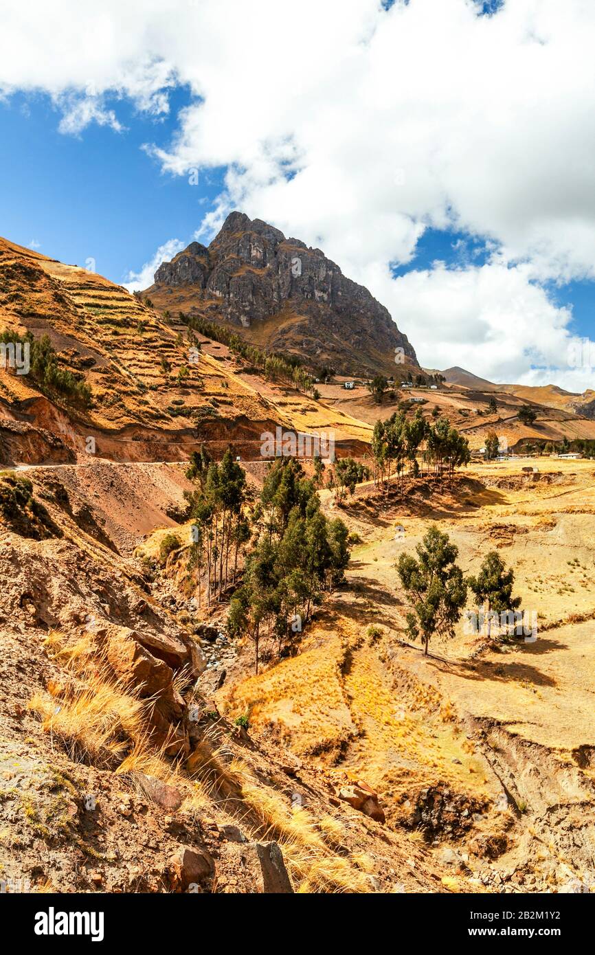 Typical Andean Landscape In Ecuadorian Cordillera Vertical Stock Photo