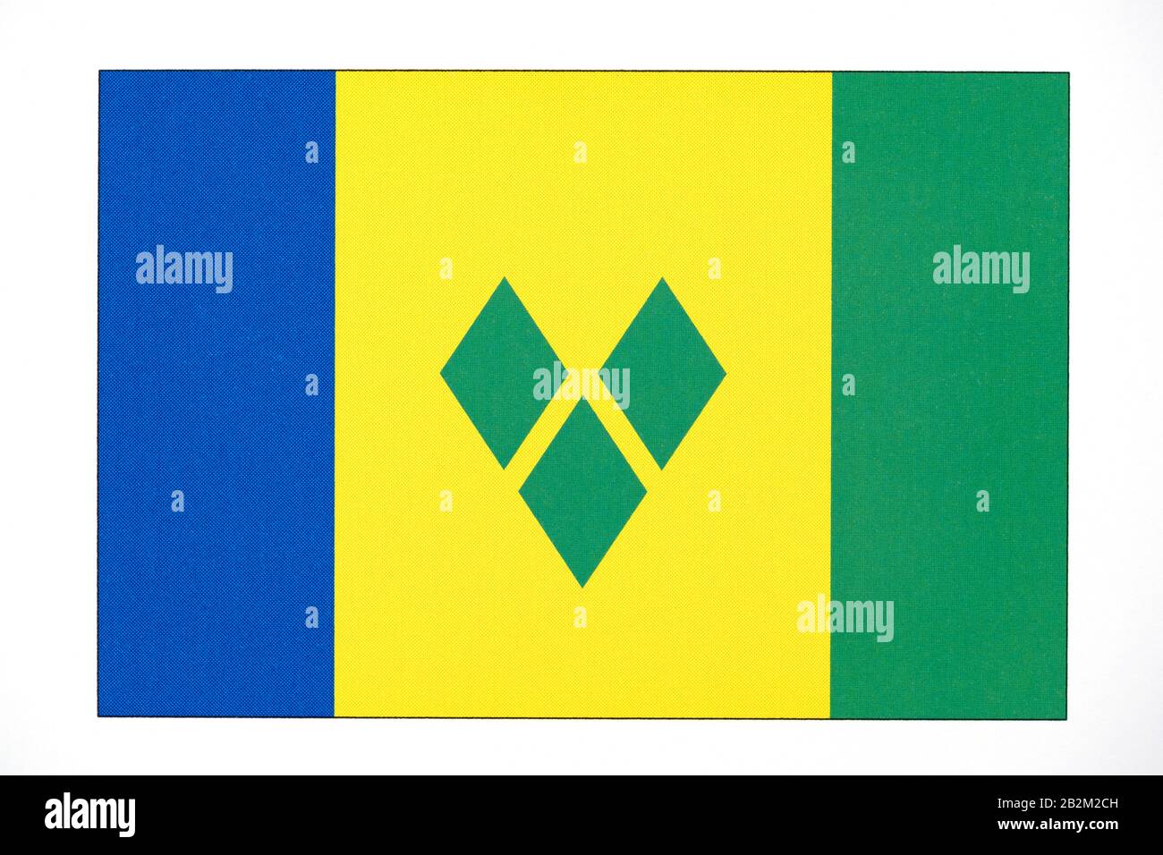 National flag of St Vincent And The Grenadines. Stock Photo