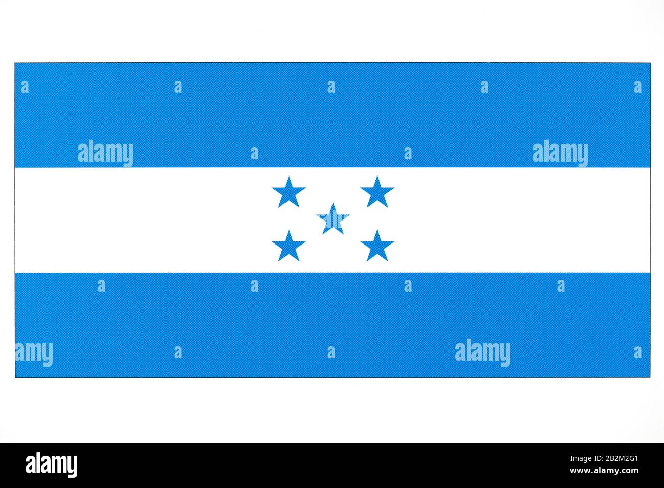 National flag of Honduras. Stock Photo