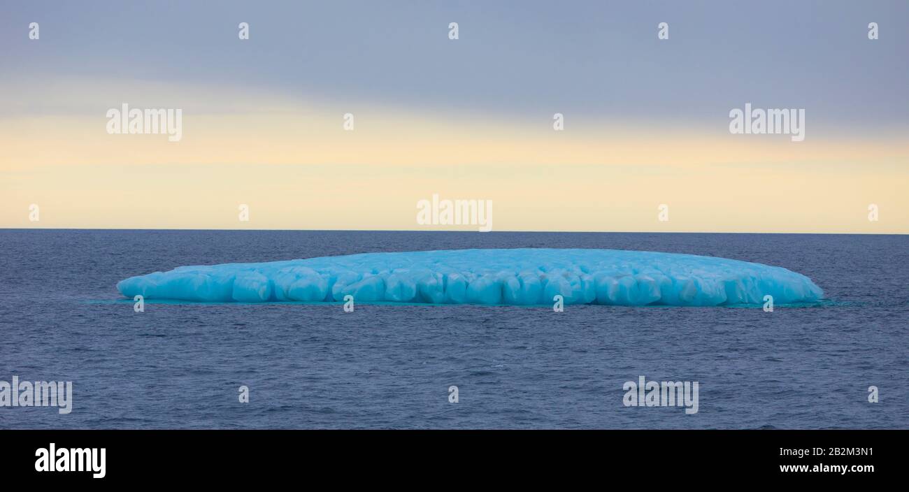 Floating ice in Spitsbergen, melting glaciers Stock Photo