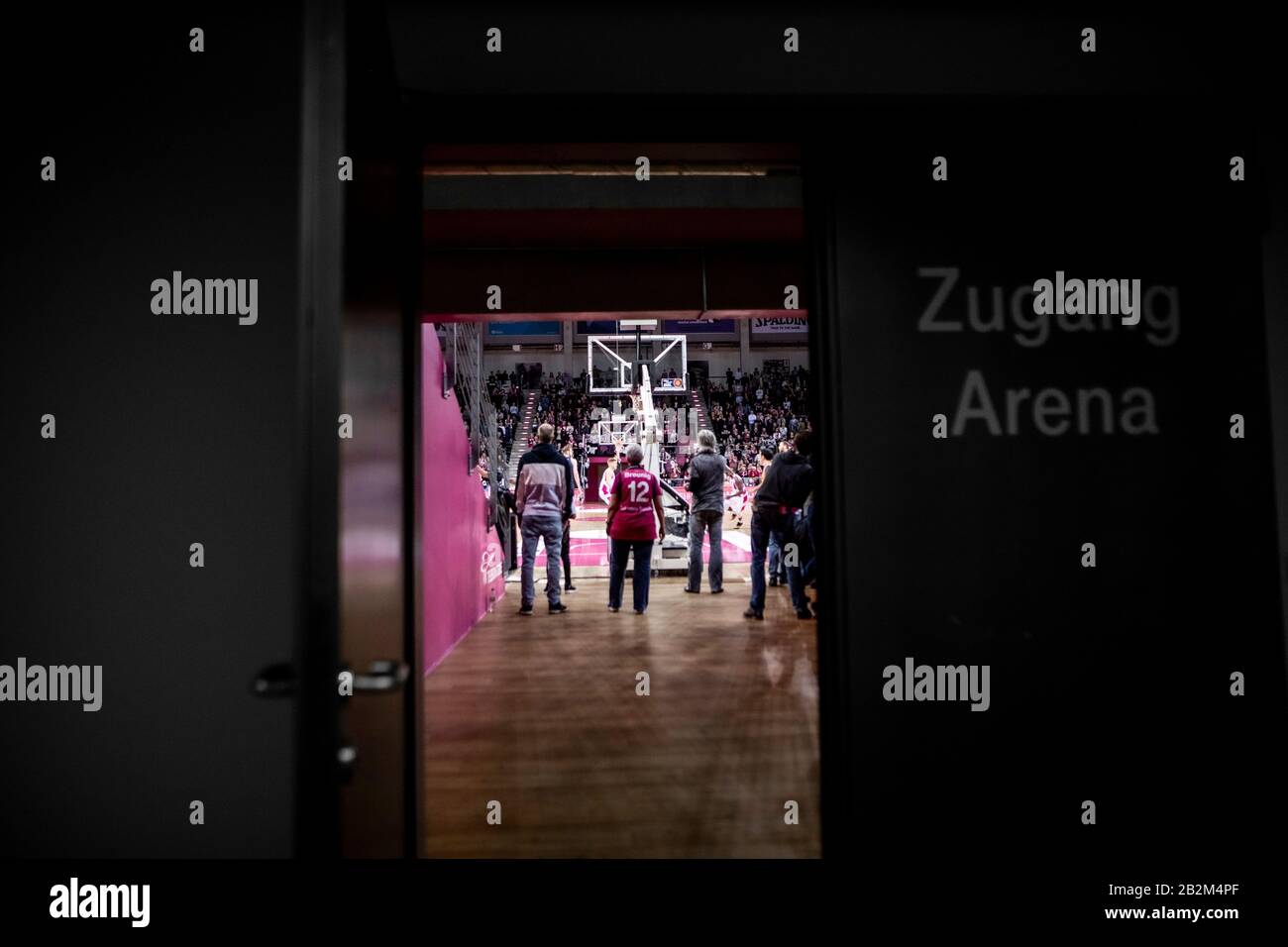 Bonn, Germany, TelekomDome, 01.03.2020: Door to the hall during the easy Credit BBL match Telekom Baskets Bonn vs. Oliver WŸrzburg in the season 2019/ Stock Photo